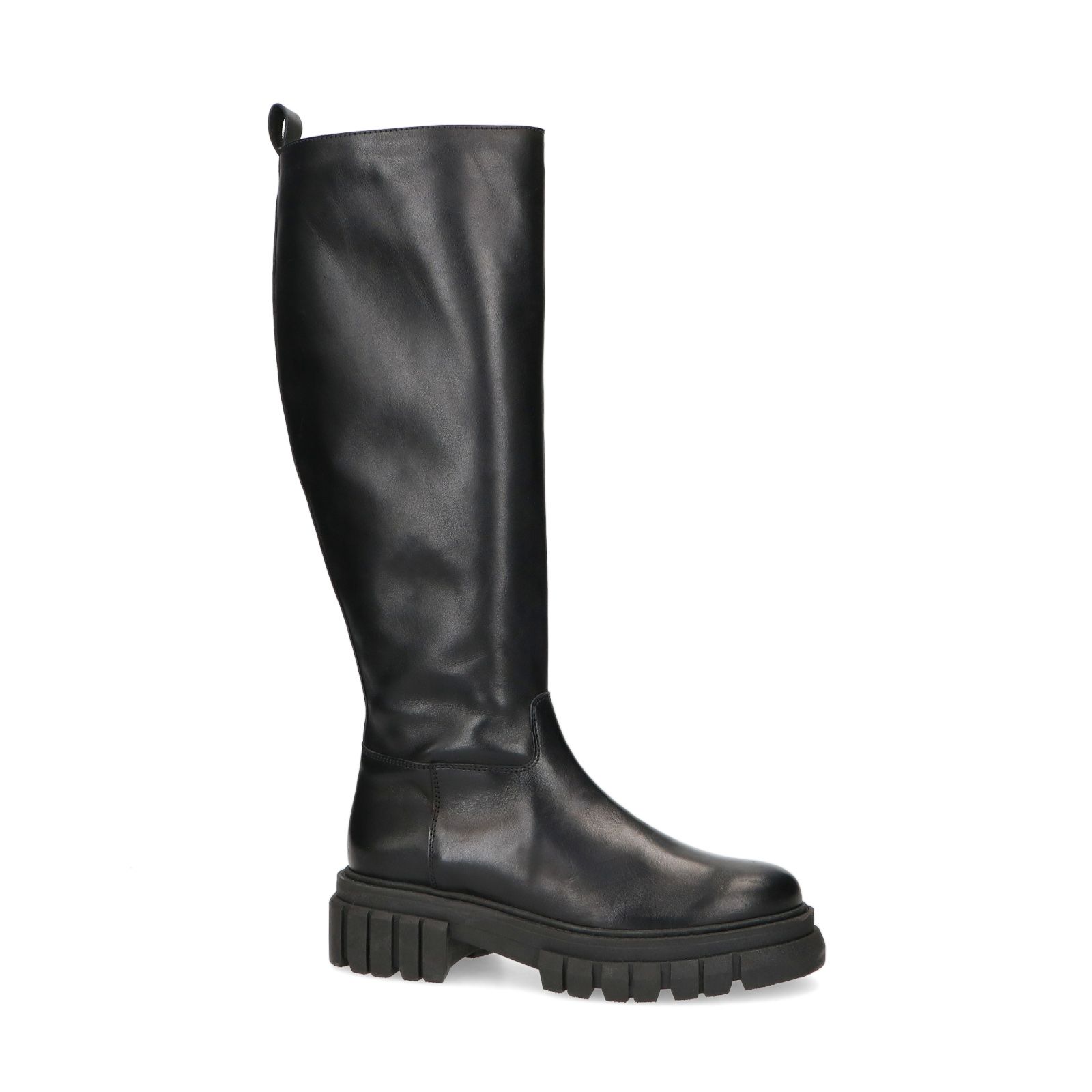 Hoge zwarte laarzen met chunky zool - Dames | MANFIELD