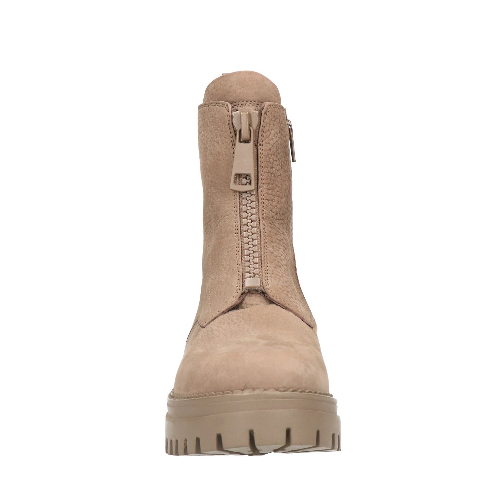 Taupe nubuck boots met rits - Dames | MANFIELD