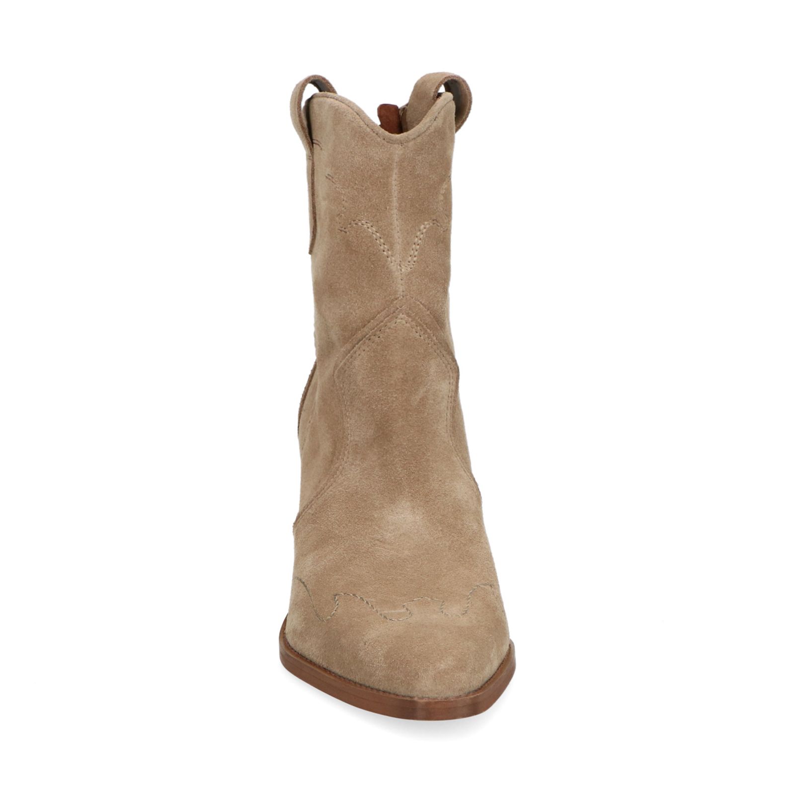 Beige suède cowboylaarzen - Dames | MANFIELD