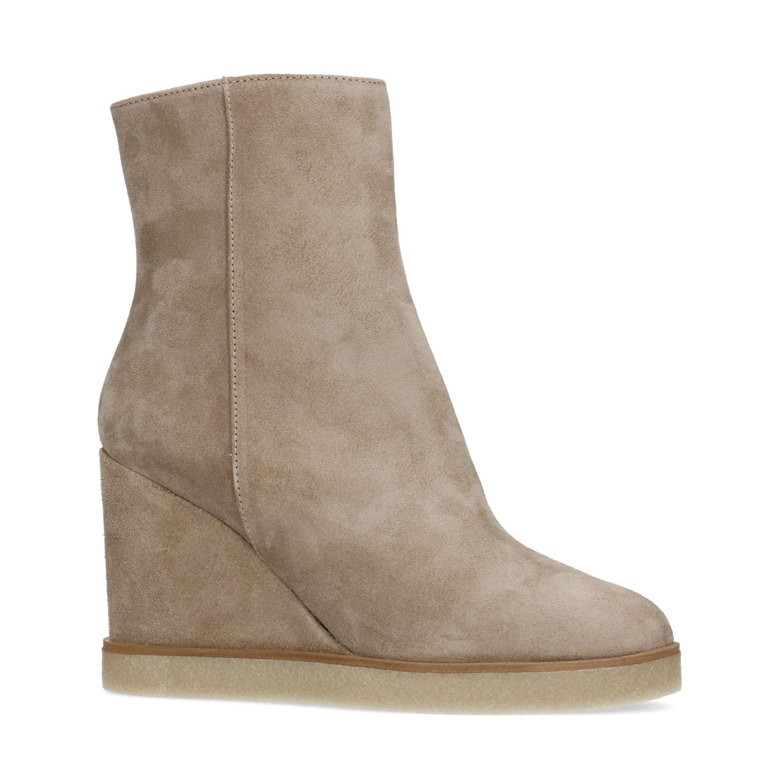 Beige suède sleehakken - Dames | MANFIELD