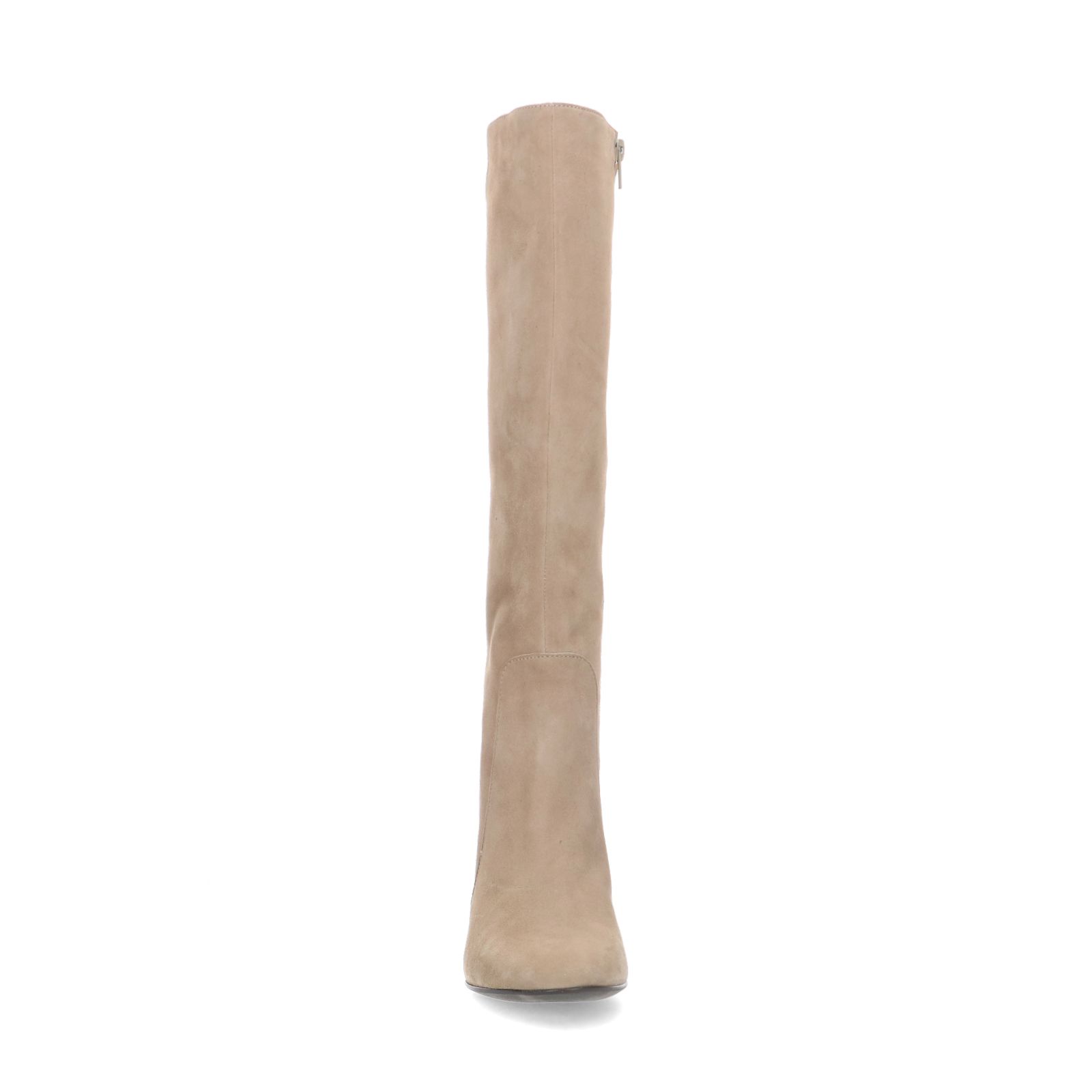 Beige suède hoge laarzen met hak - Dames | MANFIELD