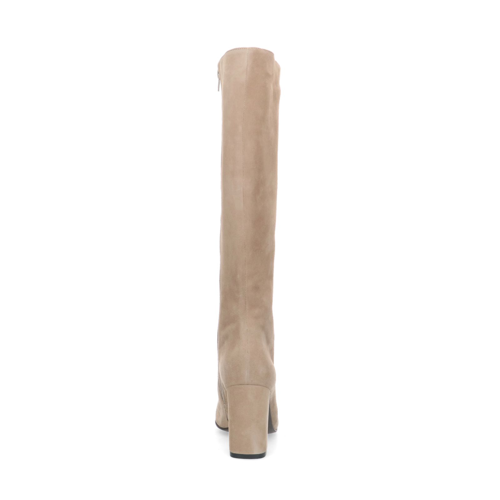 Beige suède hoge laarzen met hak - Dames | MANFIELD