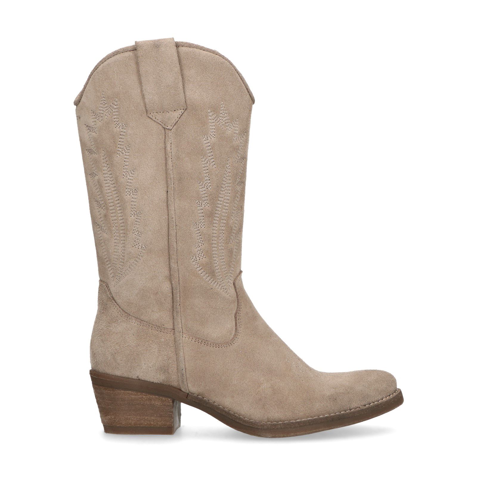 Taupe suède cowboylaarzen - Dames | MANFIELD