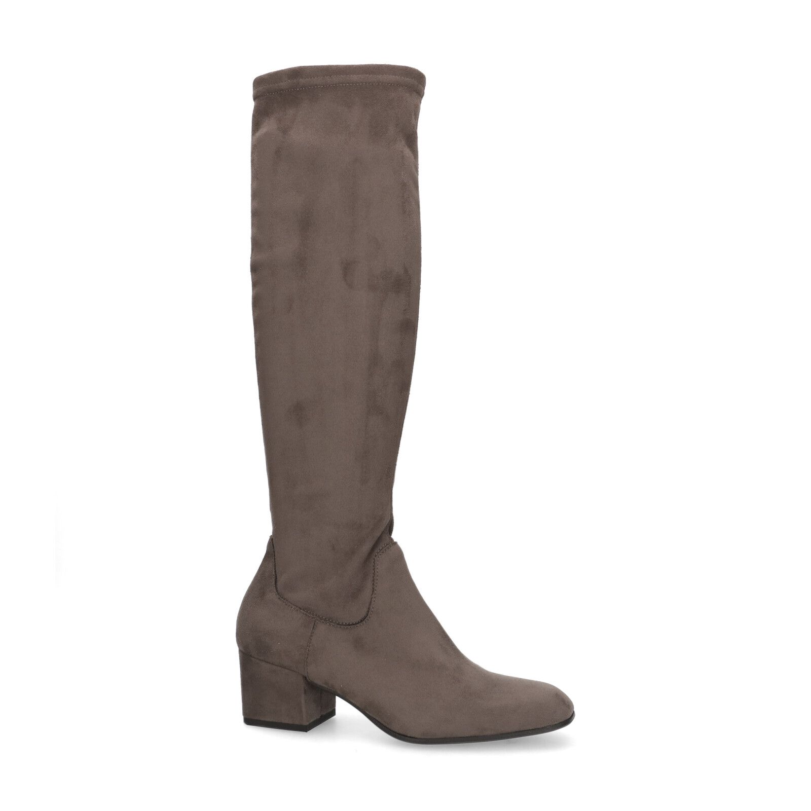 Taupe hoge laarzen met hak - Dames | MANFIELD