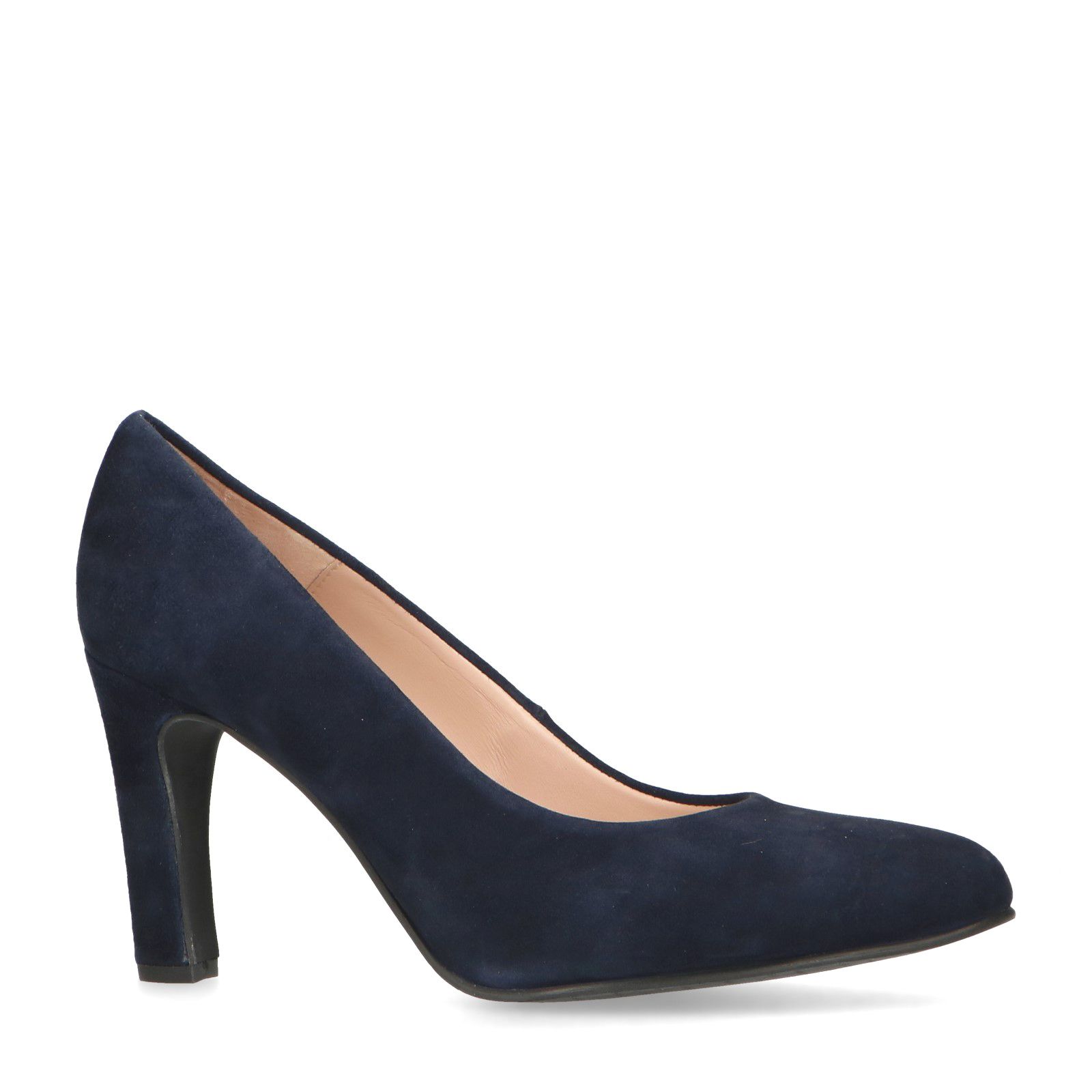 Blauwe suède pumps met lage hak - Dames | MANFIELD