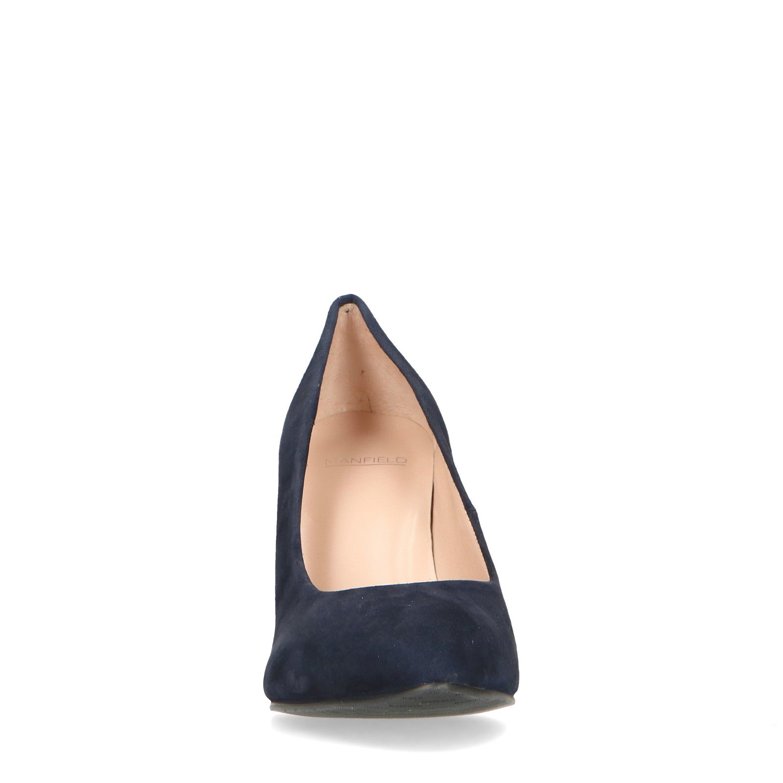 Blauwe suède pumps met enkelbandje - Dames | MANFIELD