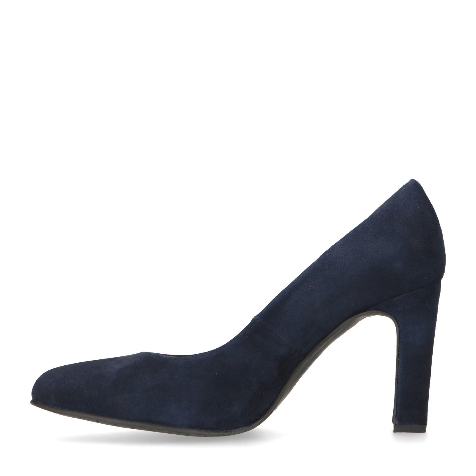Blauwe suède pumps met lage hak - Dames | MANFIELD