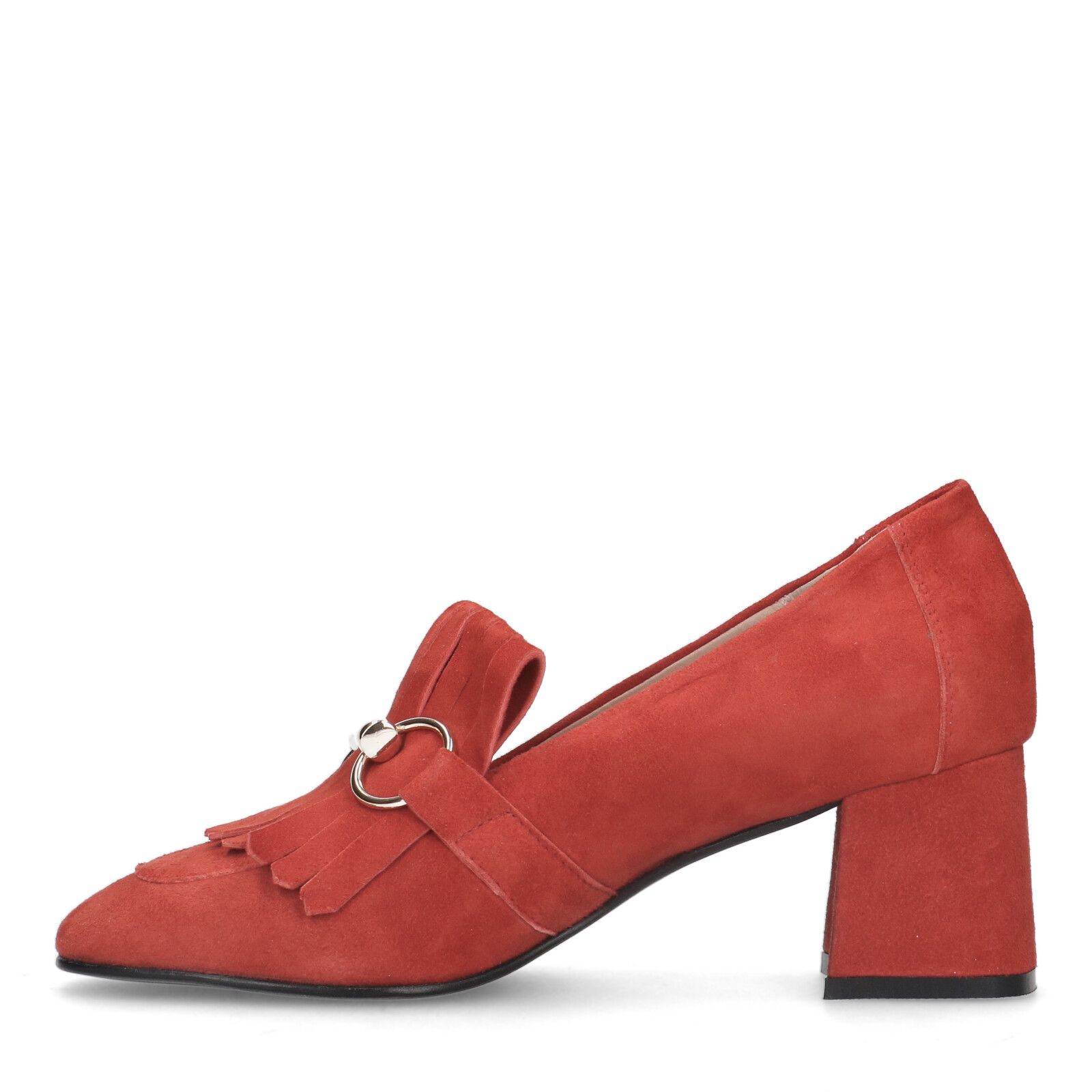 Oranje suède loafer pumps - Dames | MANFIELD