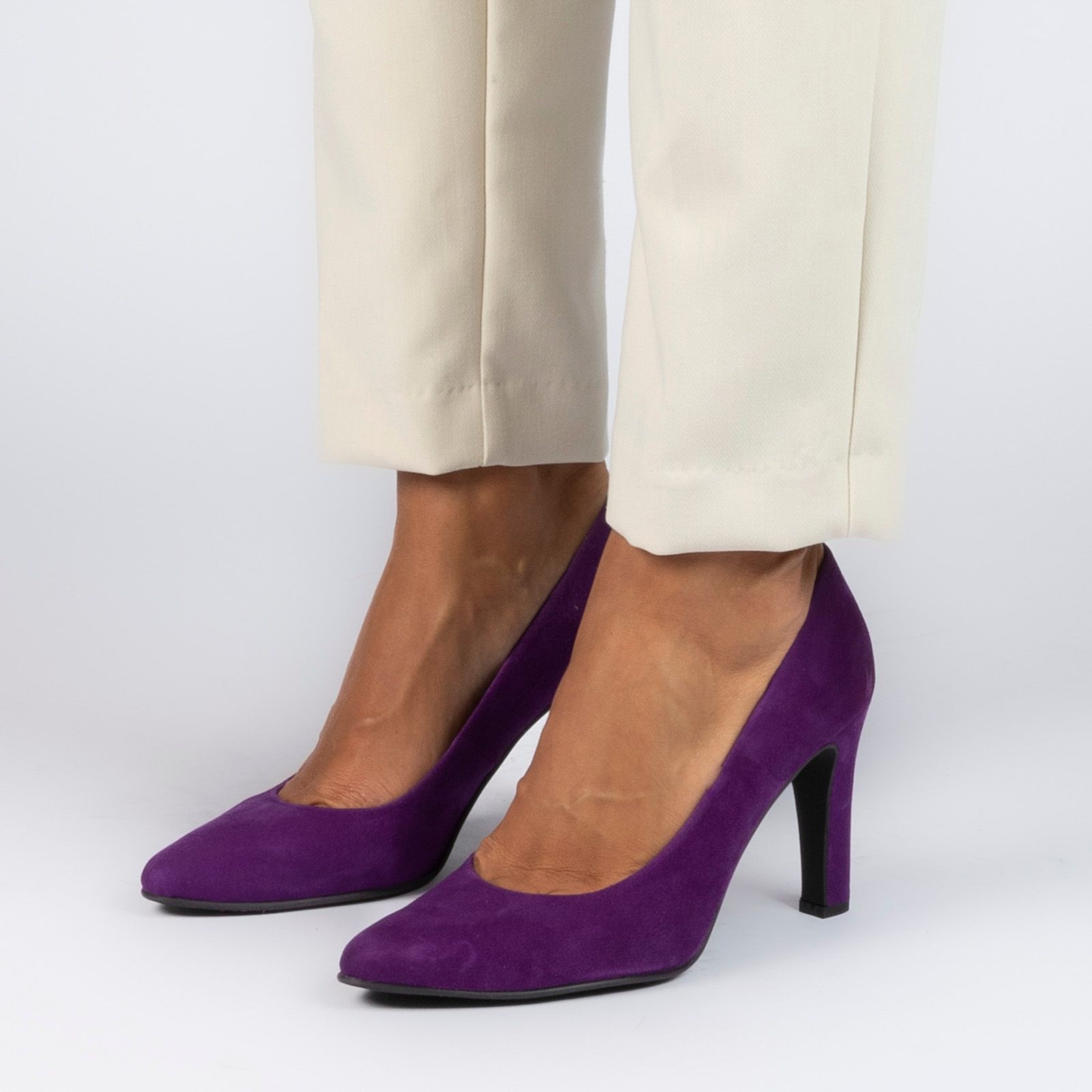Paarse suède pumps - Dames | MANFIELD