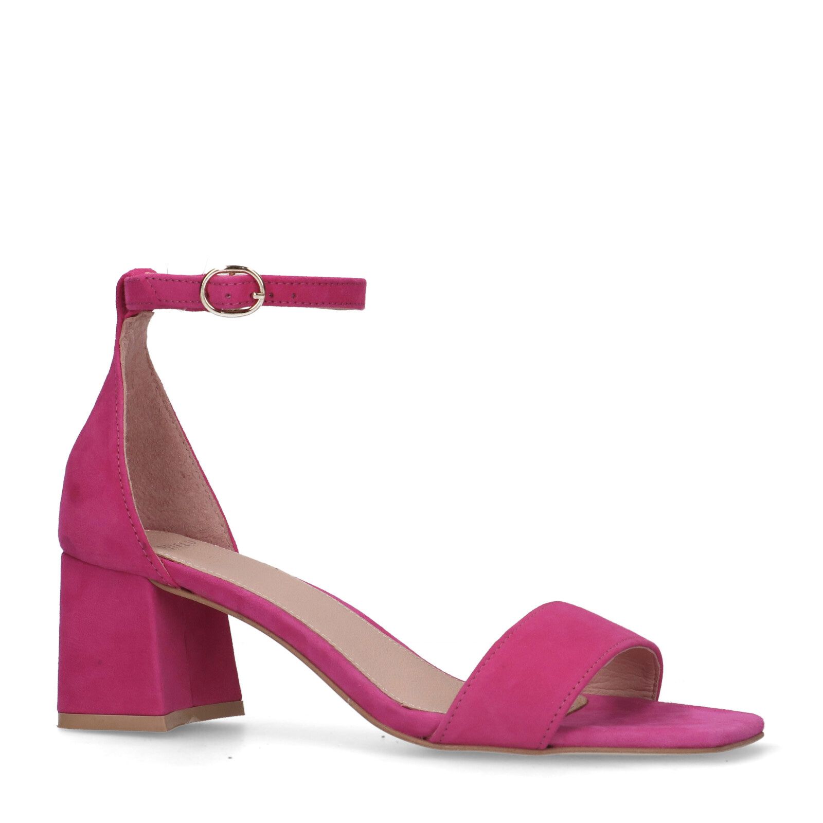 Roze suède sandalen met hak - Dames | MANFIELD