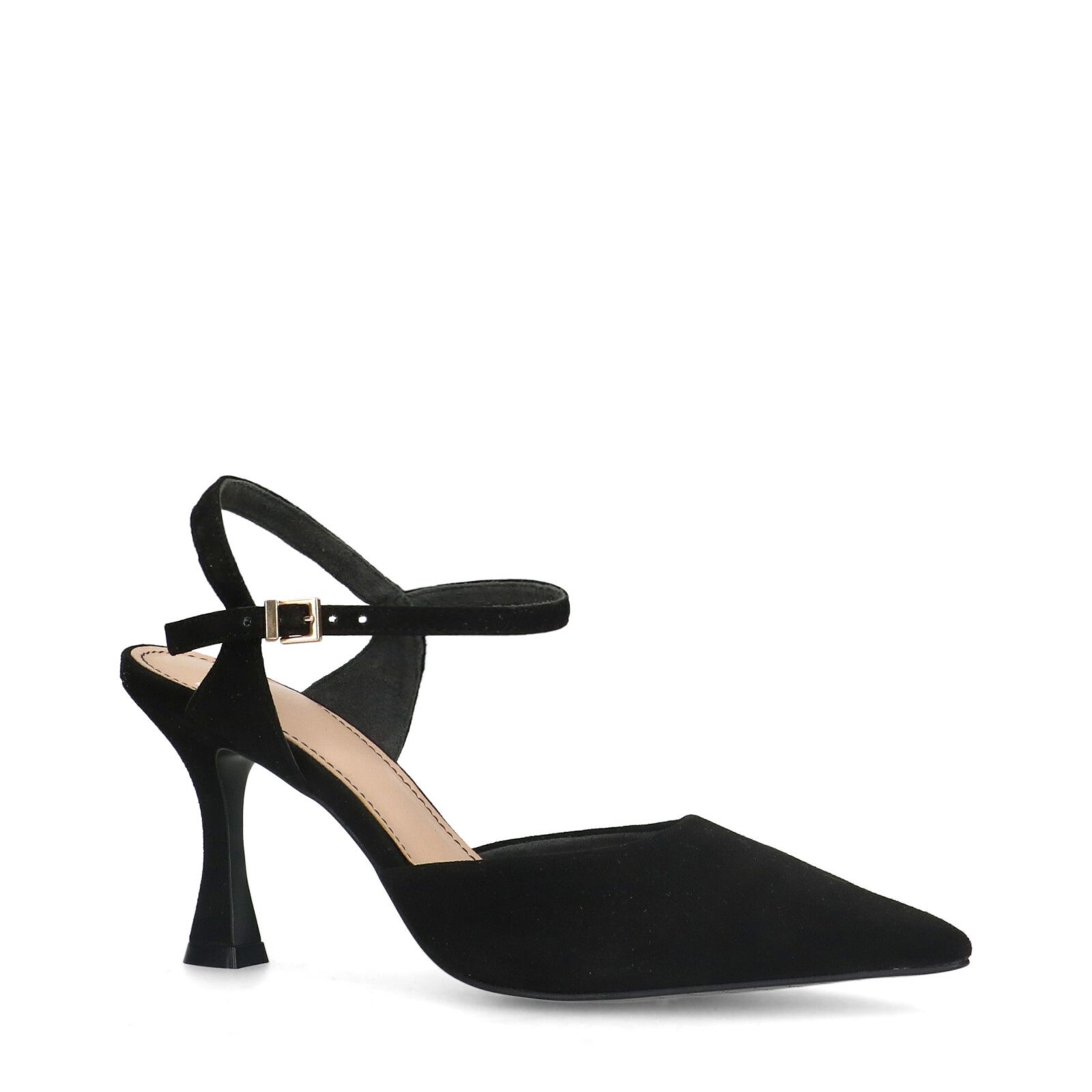 Zwarte suède slingback hakken - Dames | MANFIELD