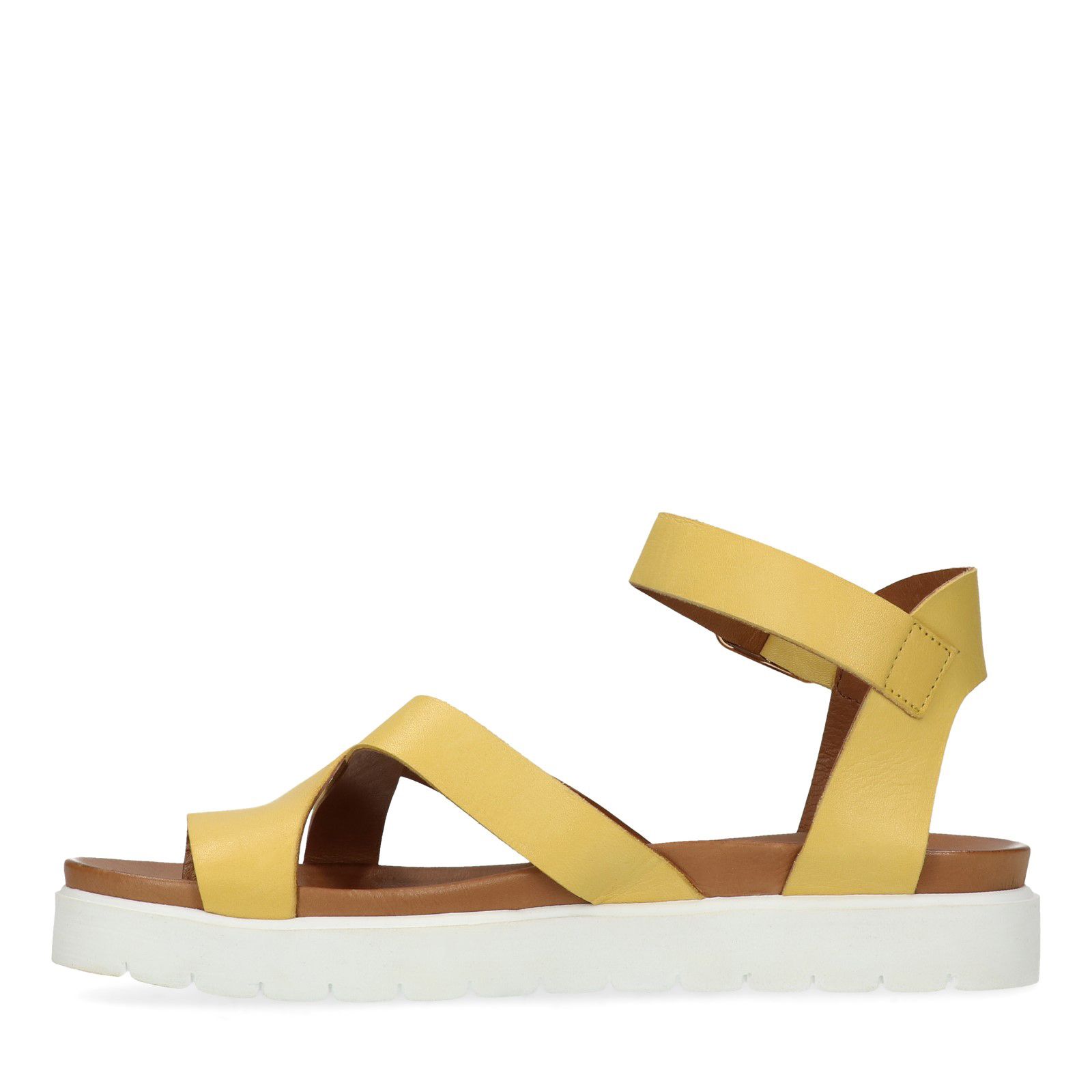 Gele sandalen met plateauzool - Dames | MANFIELD