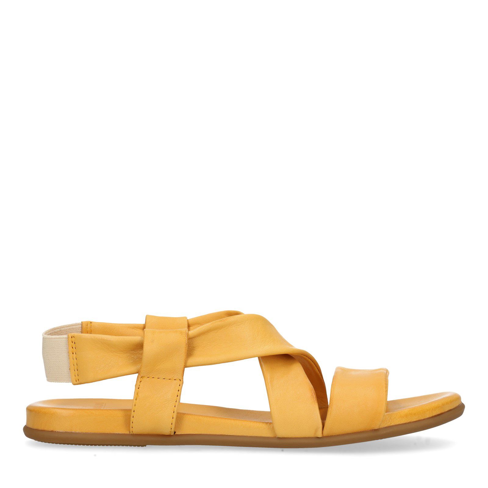 Gele leren sandalen - Dames | MANFIELD