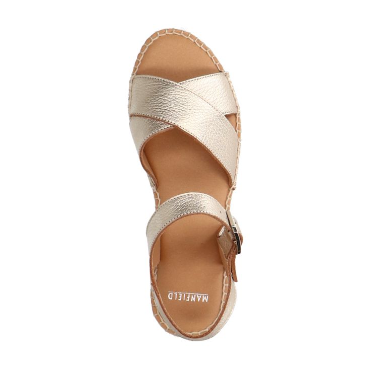 Gouden metallic sandalen met touwzool Dames MANFIELD