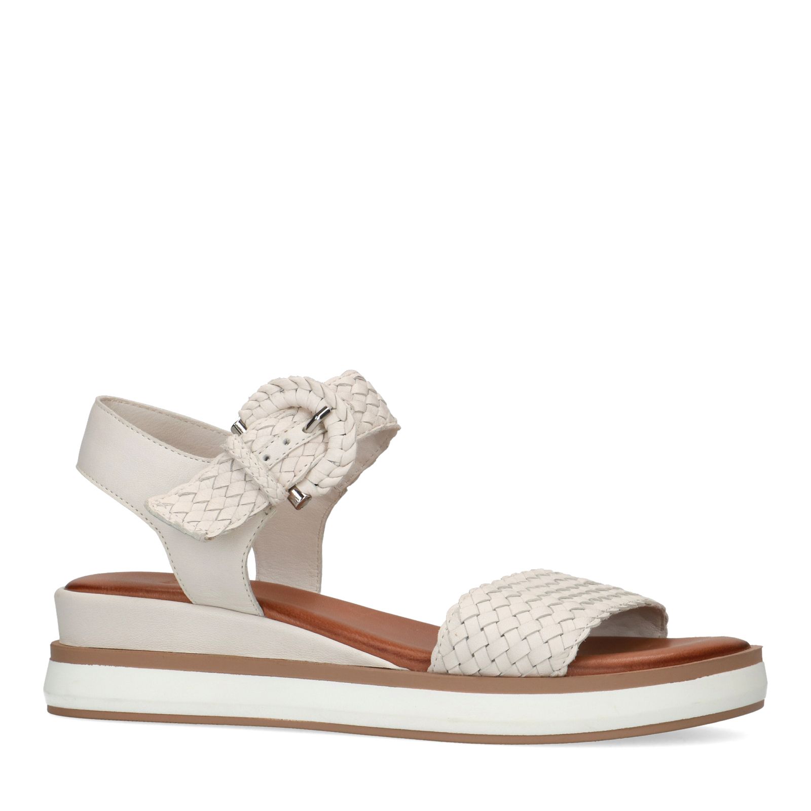 Witte leren sandalen - Dames | MANFIELD