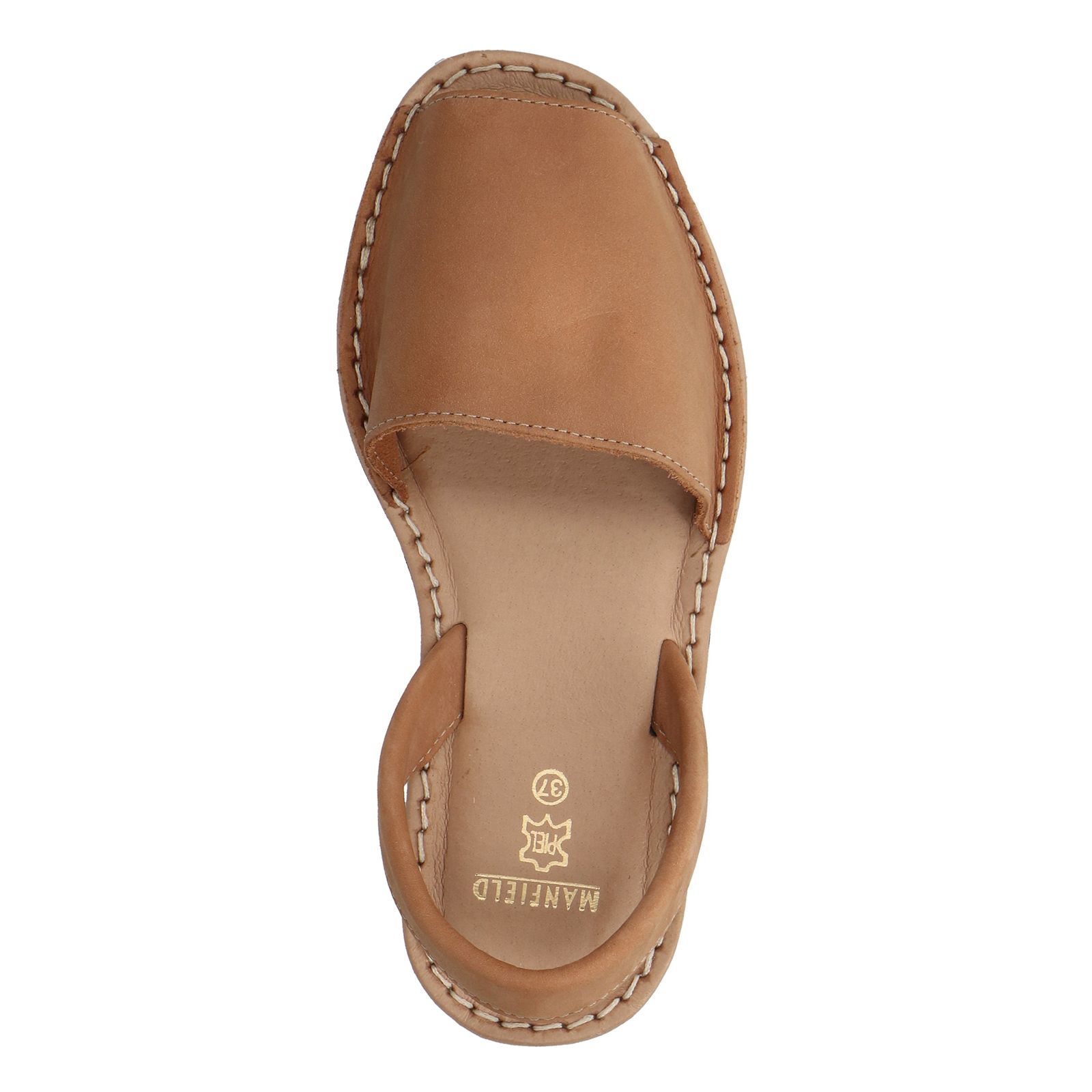 Cognac sandalen met plateauzool - Dames | MANFIELD