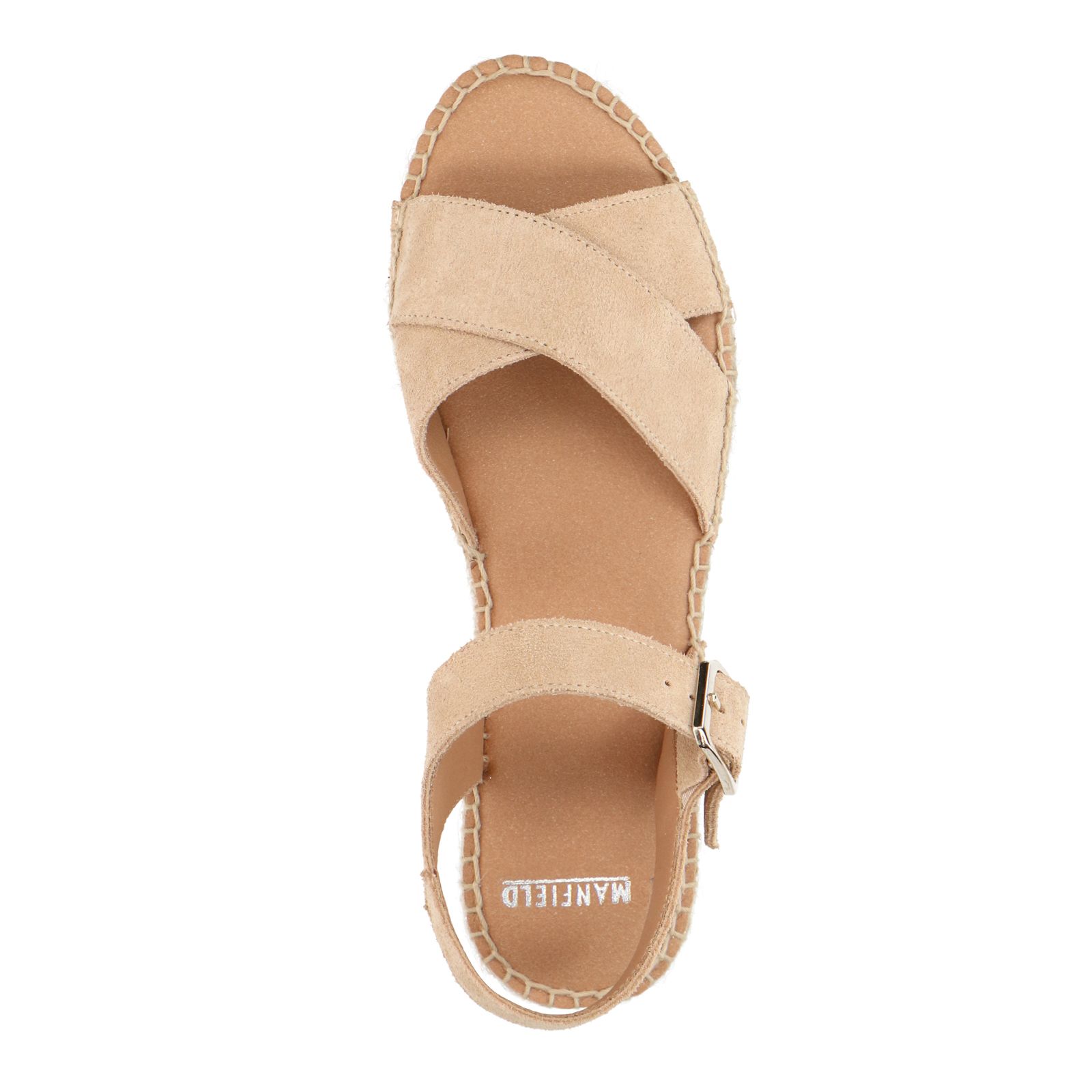 Beige sandalen met suède banden - Dames | MANFIELD
