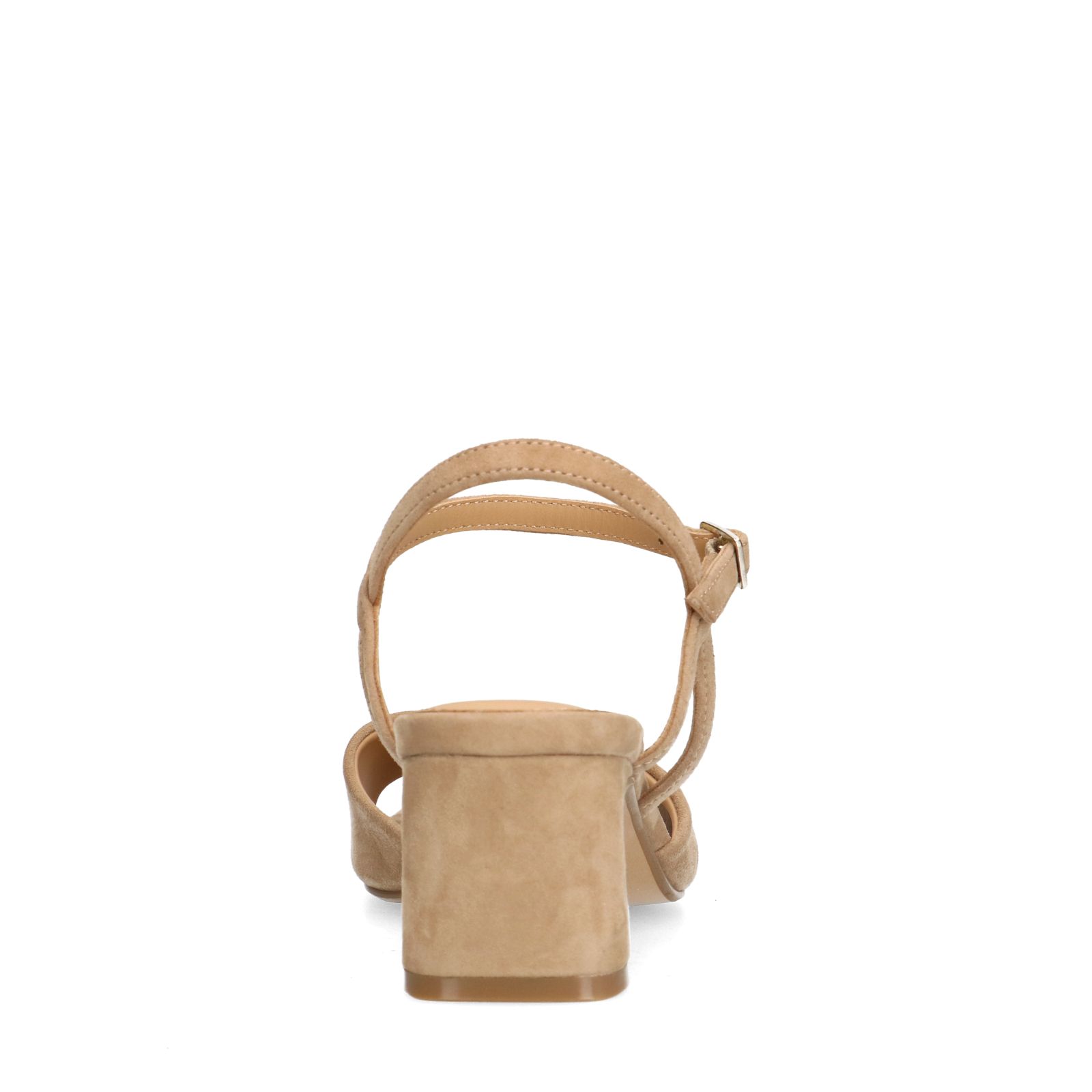 Beige suède sandalen met sleehak - Dames | MANFIELD