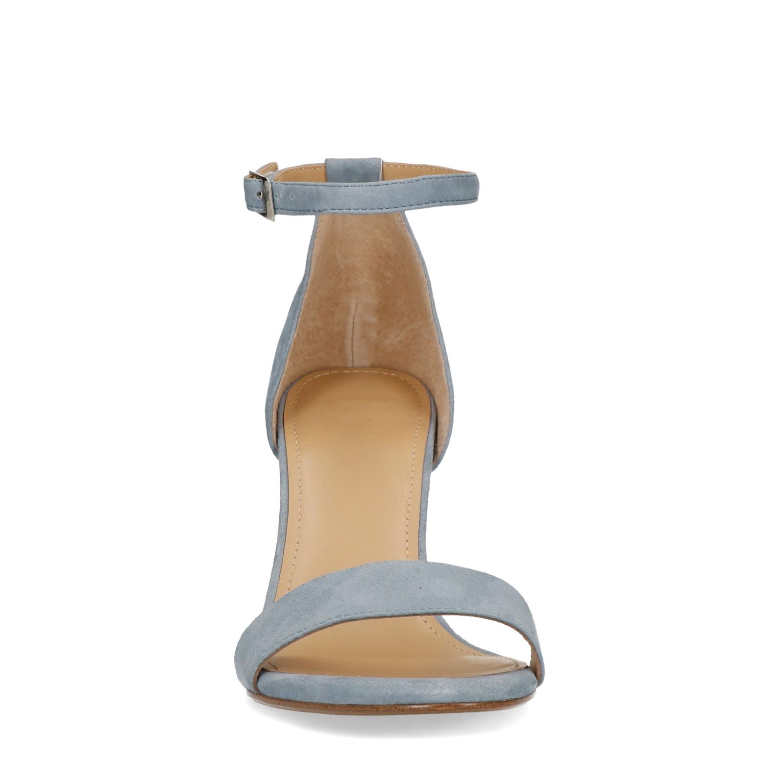 Lichtblauwe suède sandalen met hak - Dames | MANFIELD
