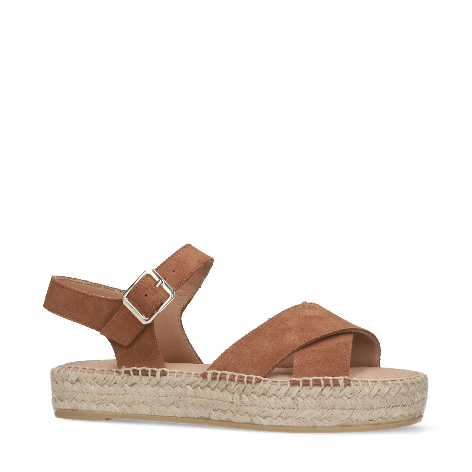 Cognac suède sandalen - Dames | MANFIELD