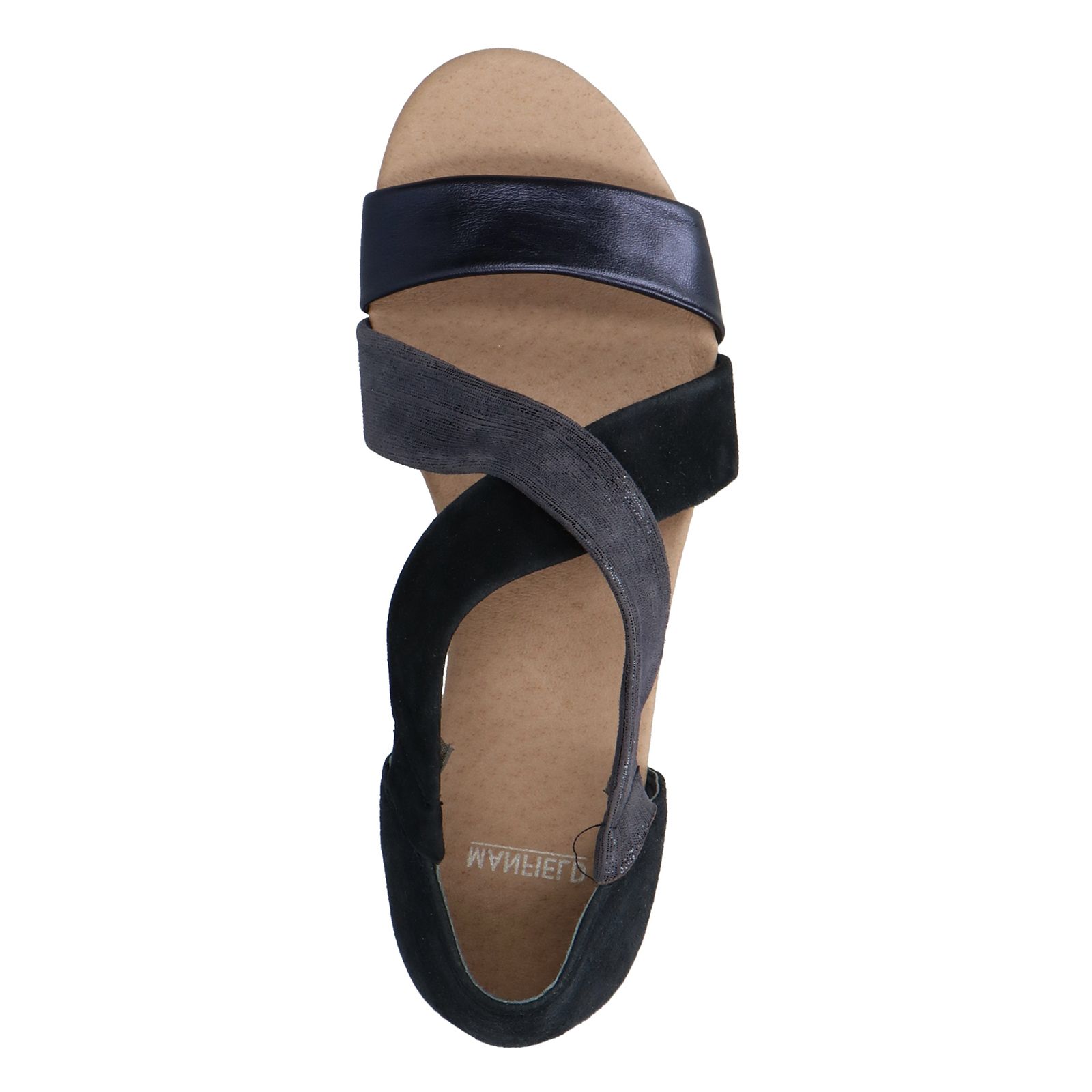 Zwarte suède sandalen met lage sleehak - Dames | MANFIELD