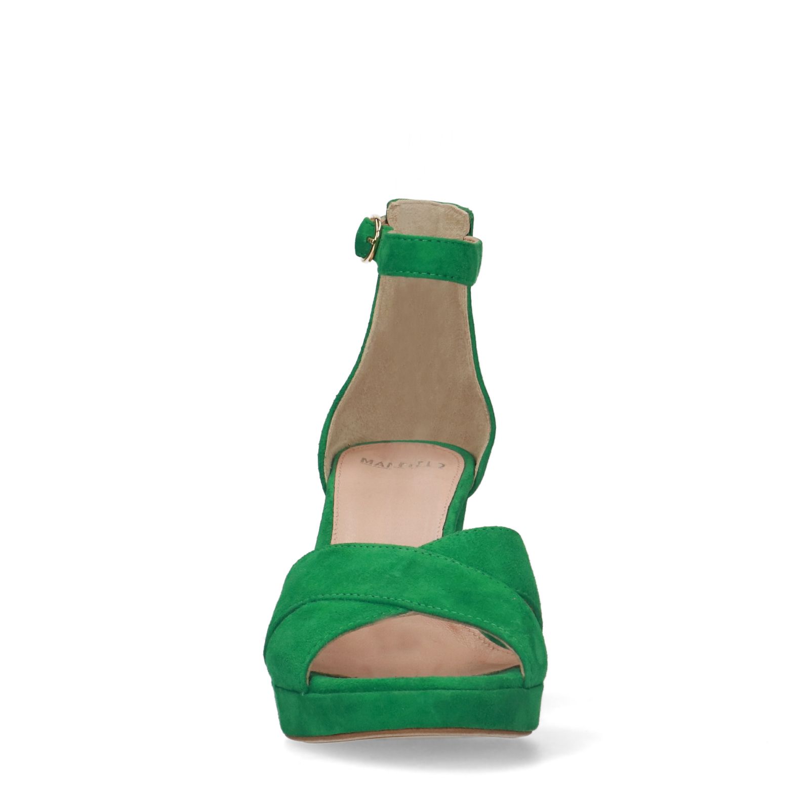 Groene suède sandalen met hak - Dames | MANFIELD