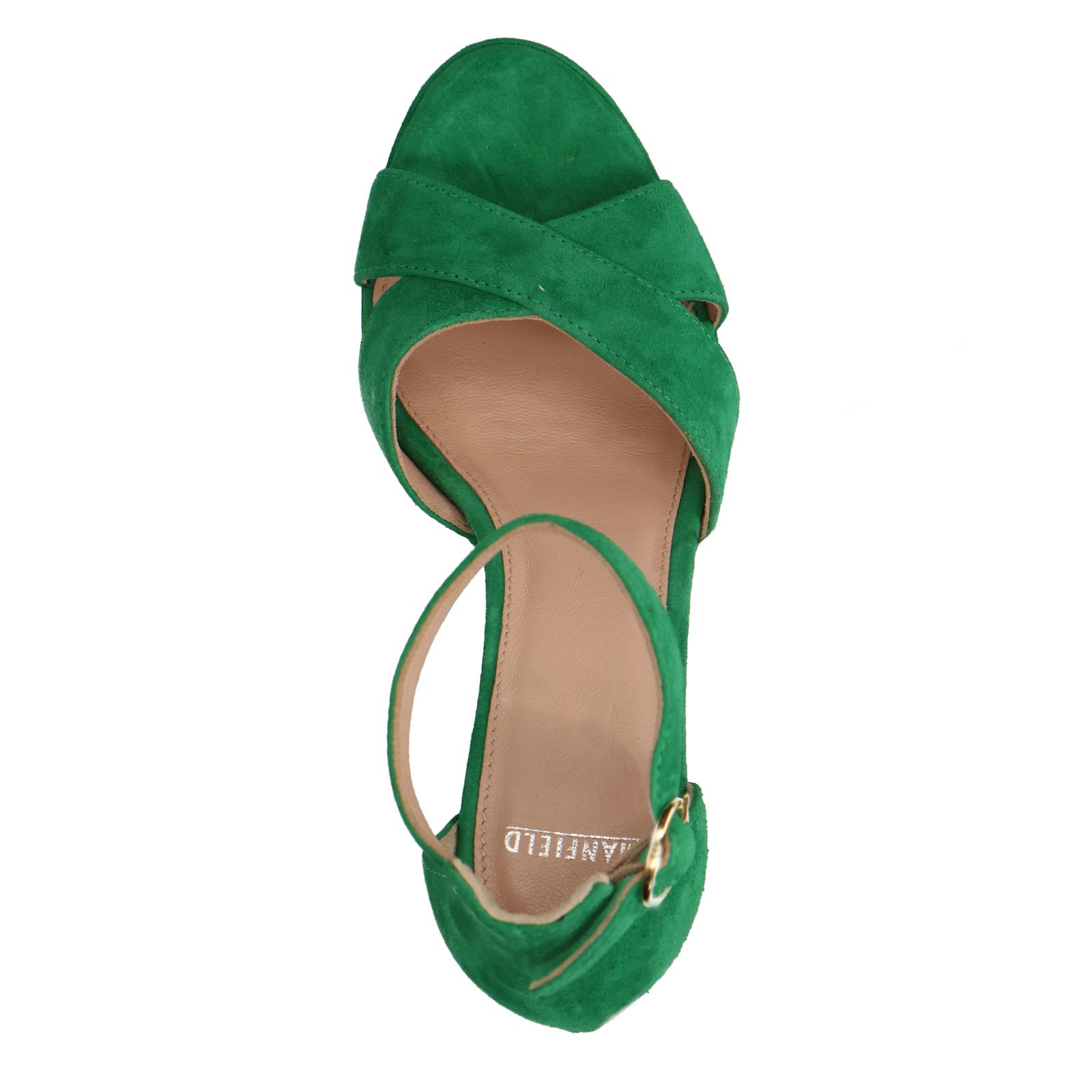 Groene suède sandalen met hak - Dames | MANFIELD