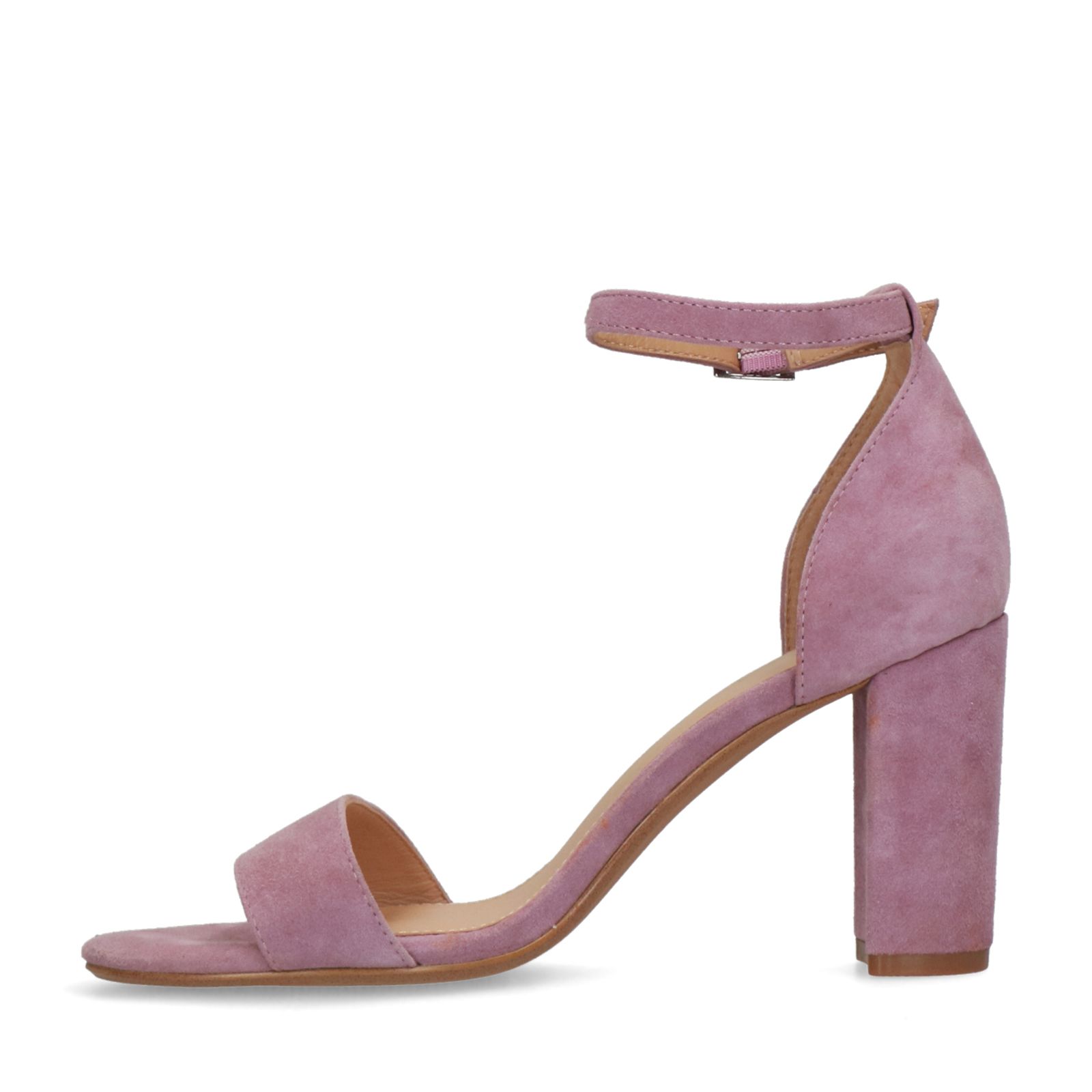 Paarse suède sandalen met hak - Dames | MANFIELD