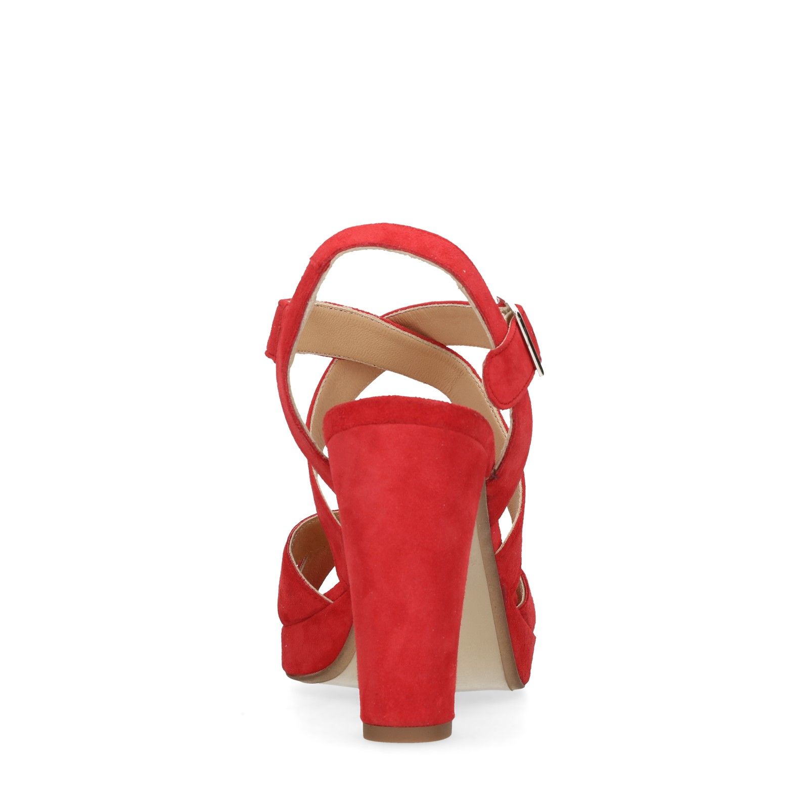 Rode suède sandalen met hak - Dames | MANFIELD