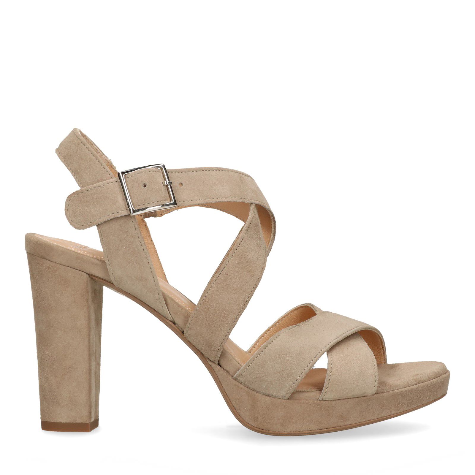 Suède Hak Sandalen DamesManfield Taupe Met klwOiuPXZT