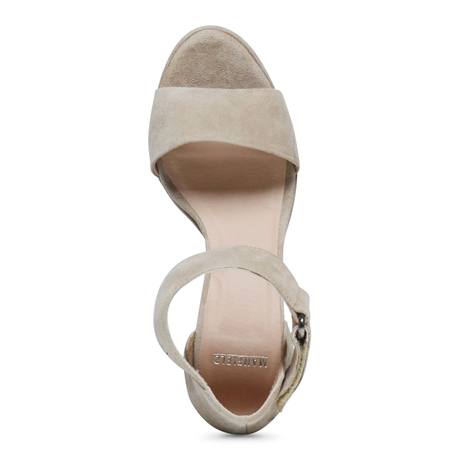 Sandalen met hak en open neus beige - Dames | MANFIELD