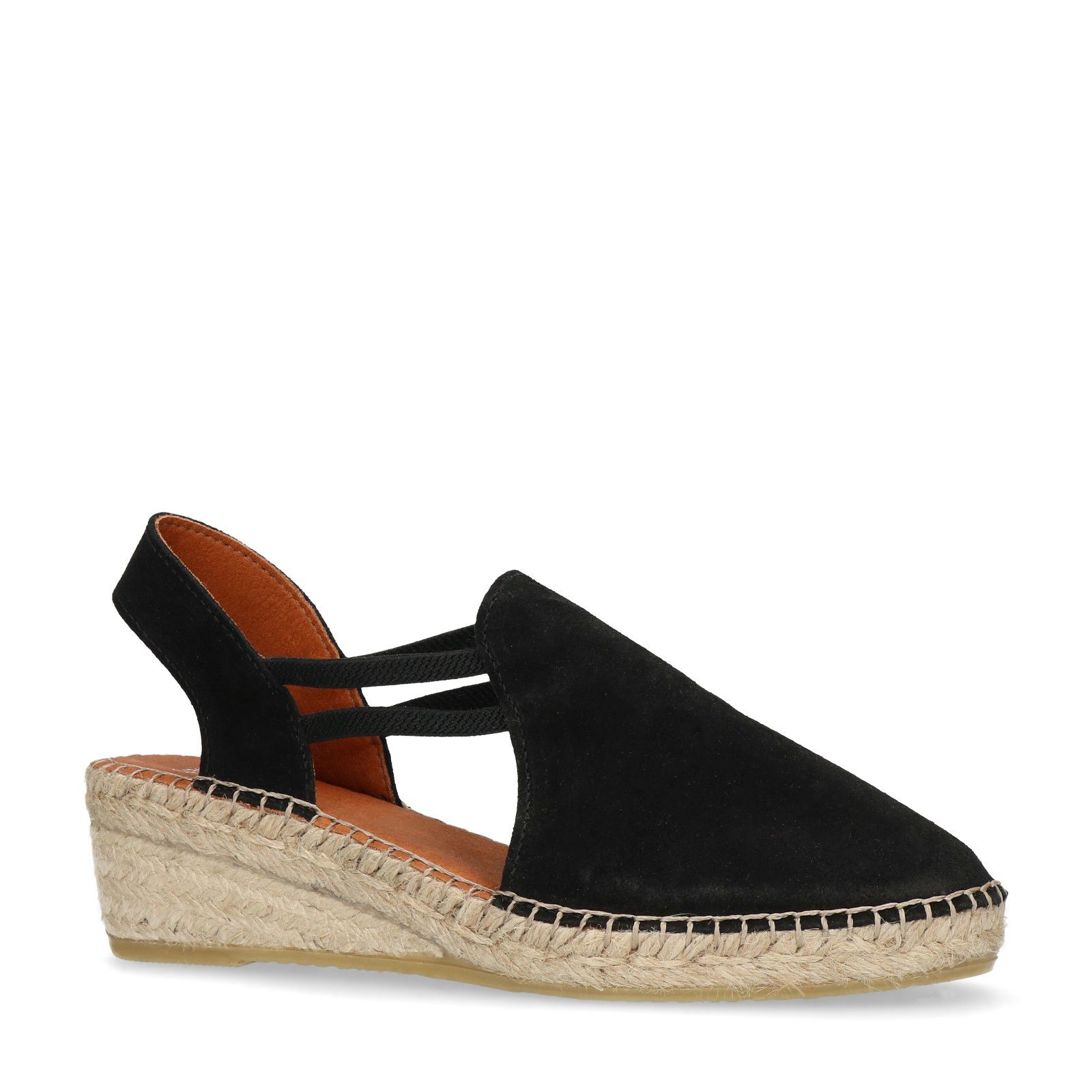 Zwarte suède sandalen met sleehak - Dames | MANFIELD