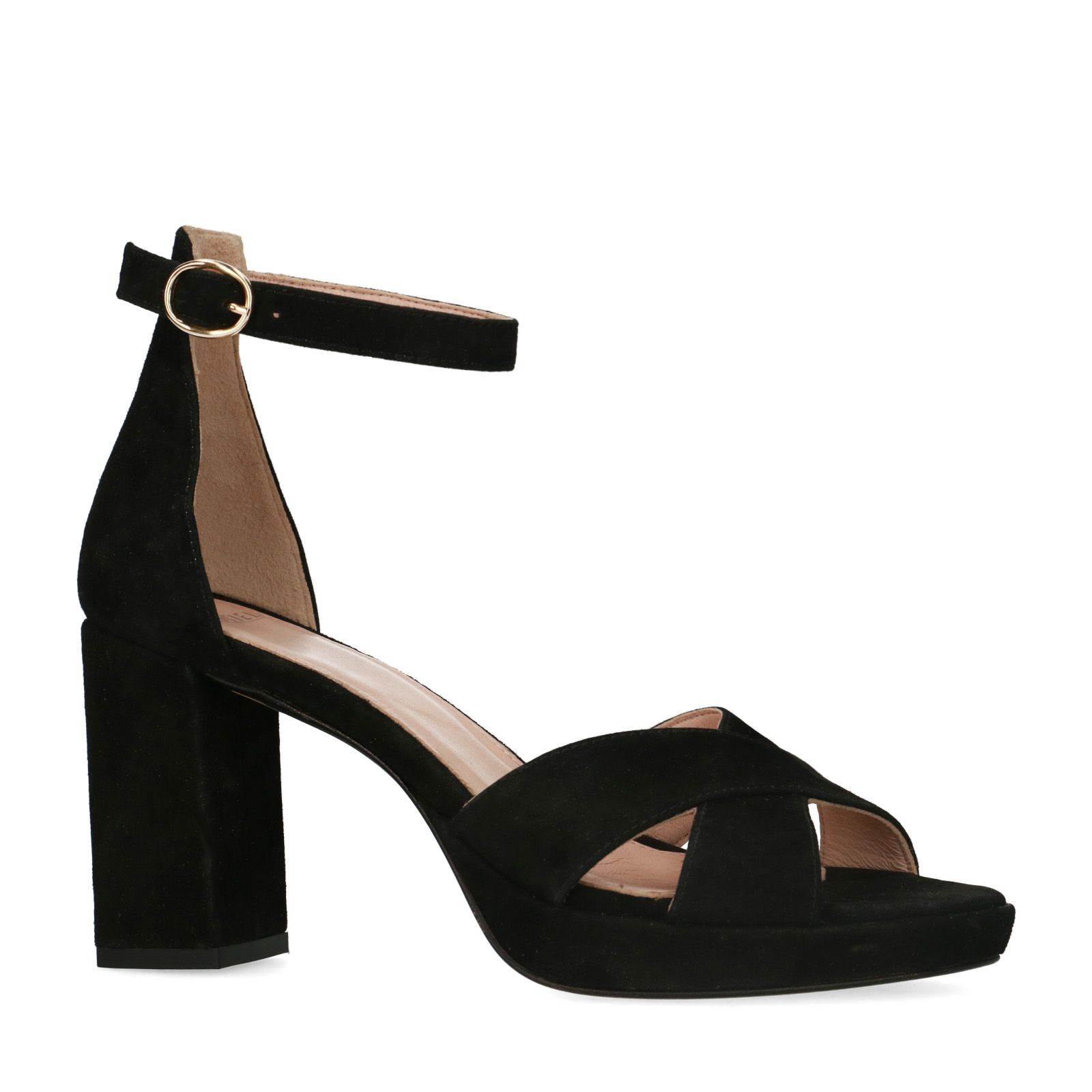 Zwarte suède sandalen met hak - Dames | MANFIELD