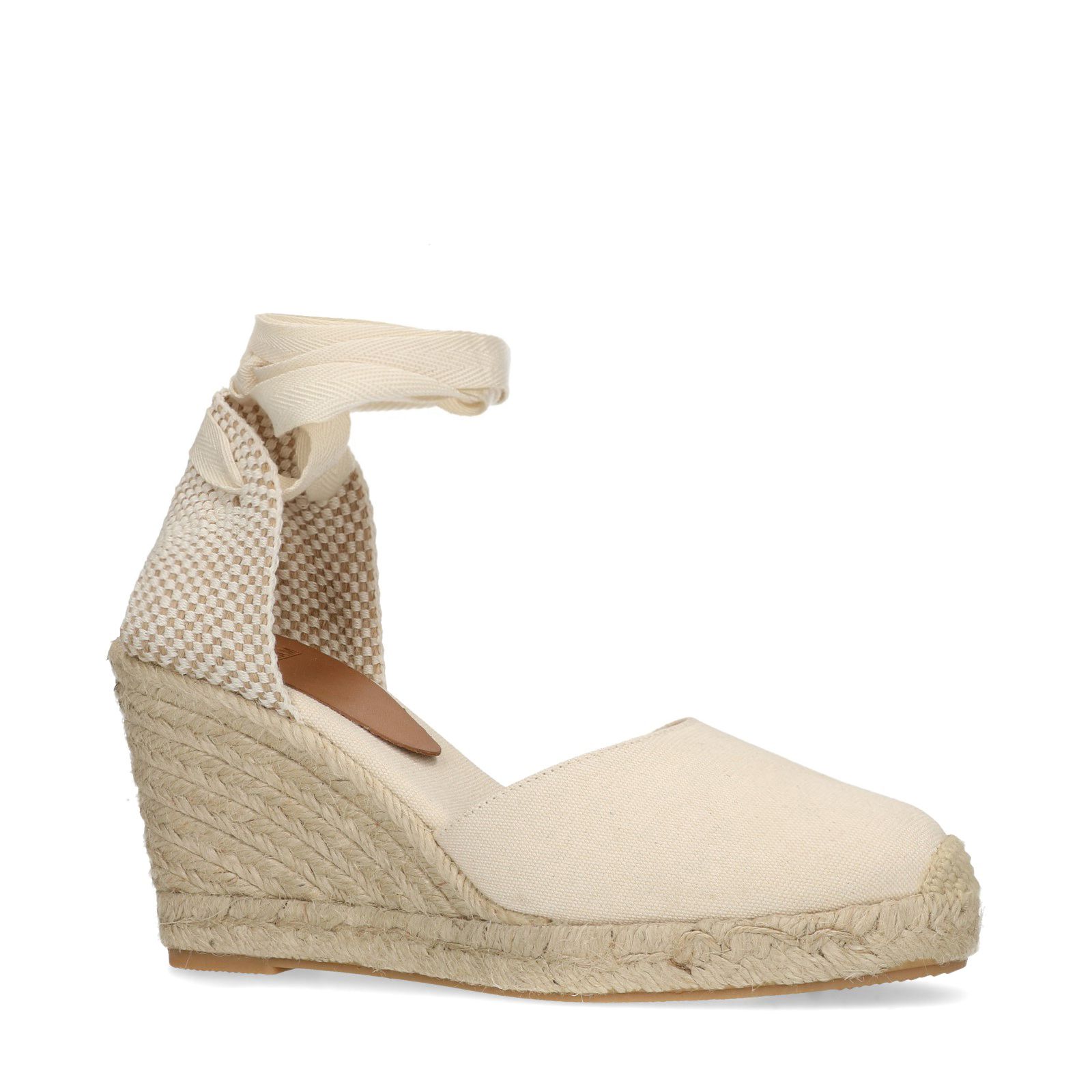 Canvas witte sleehakken - Dames | MANFIELD