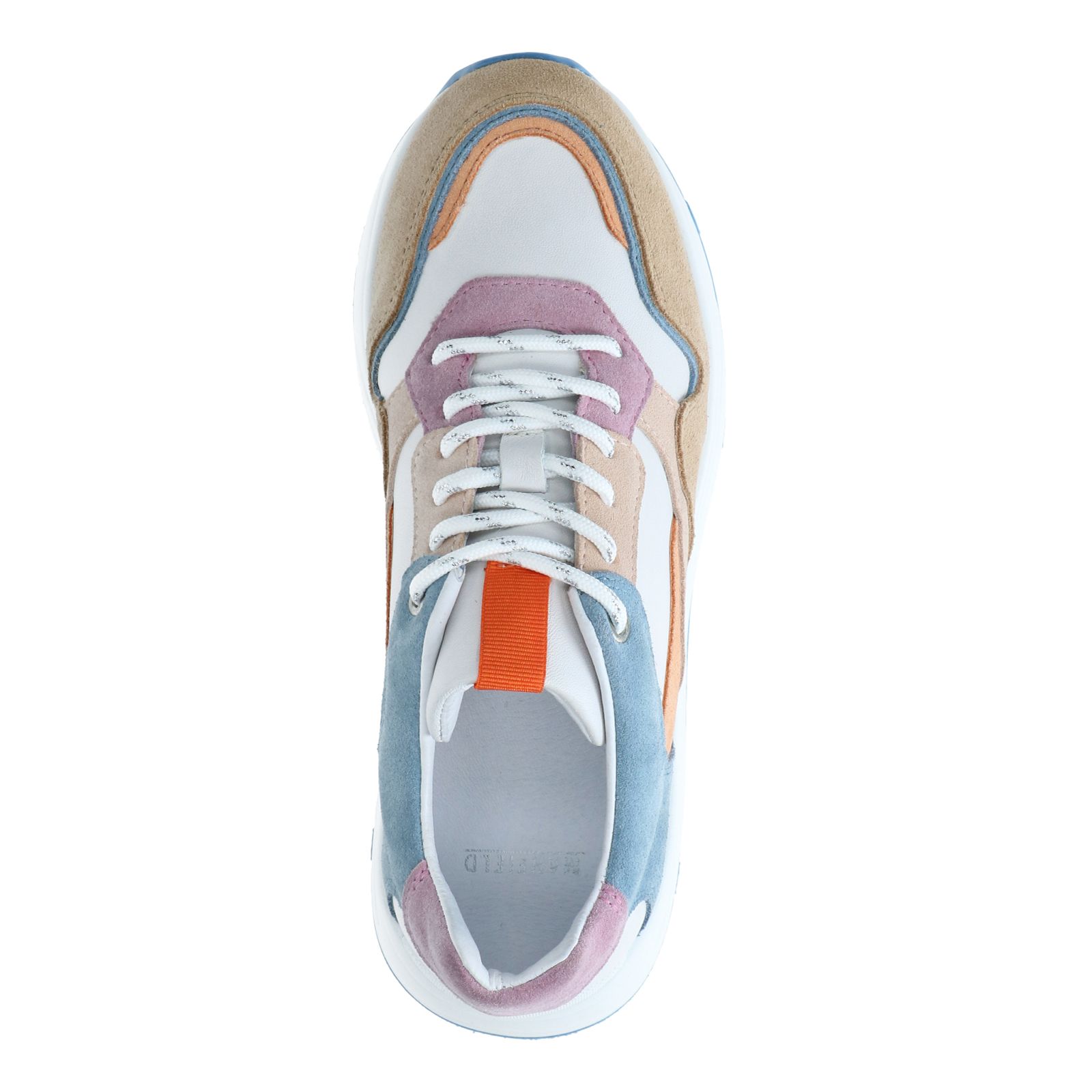 Beige dad sneakers met gekleurde details - Dames | MANFIELD