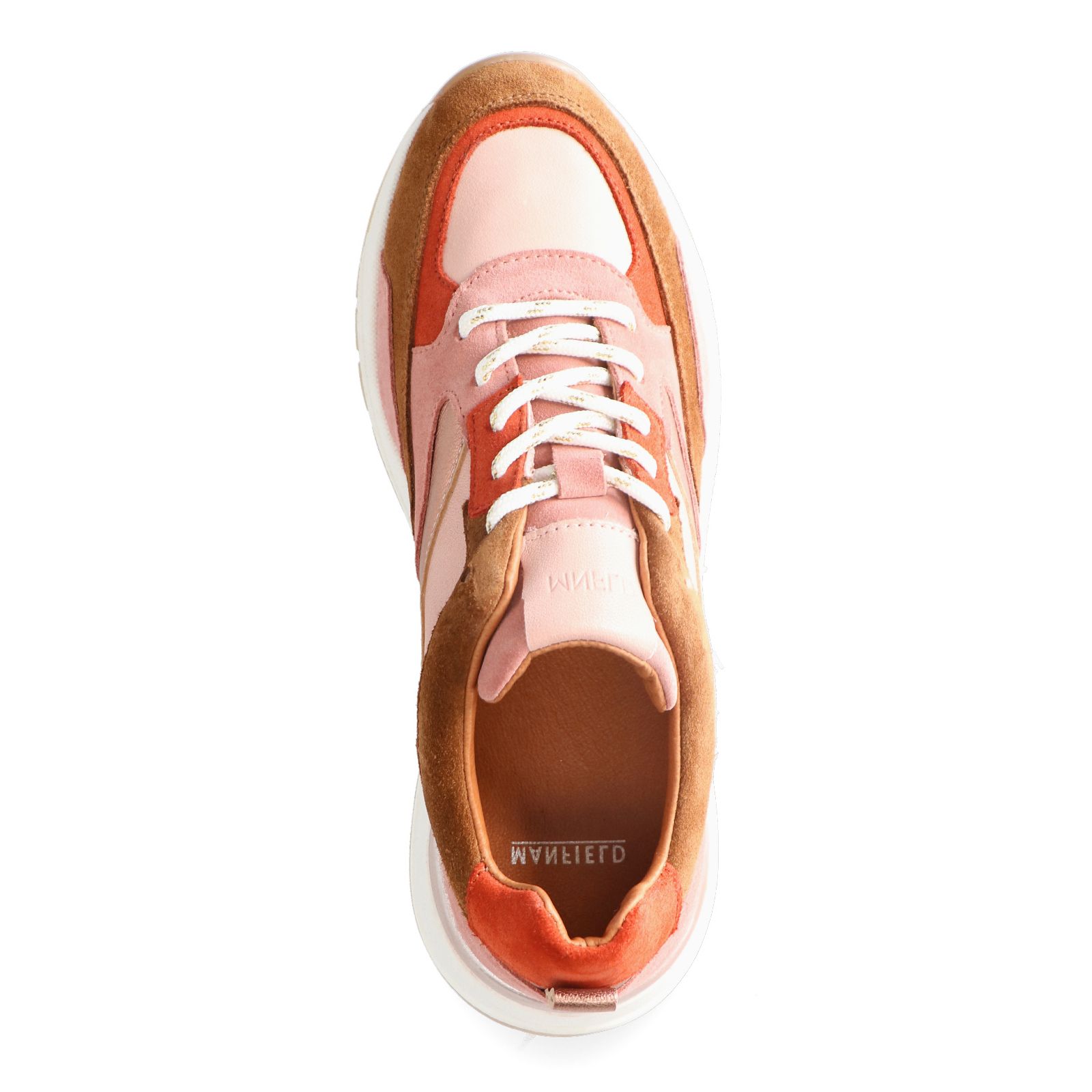 vlees Menagerry Ontspannend Roze dad sneakers met cognac details - Dames | MANFIELD