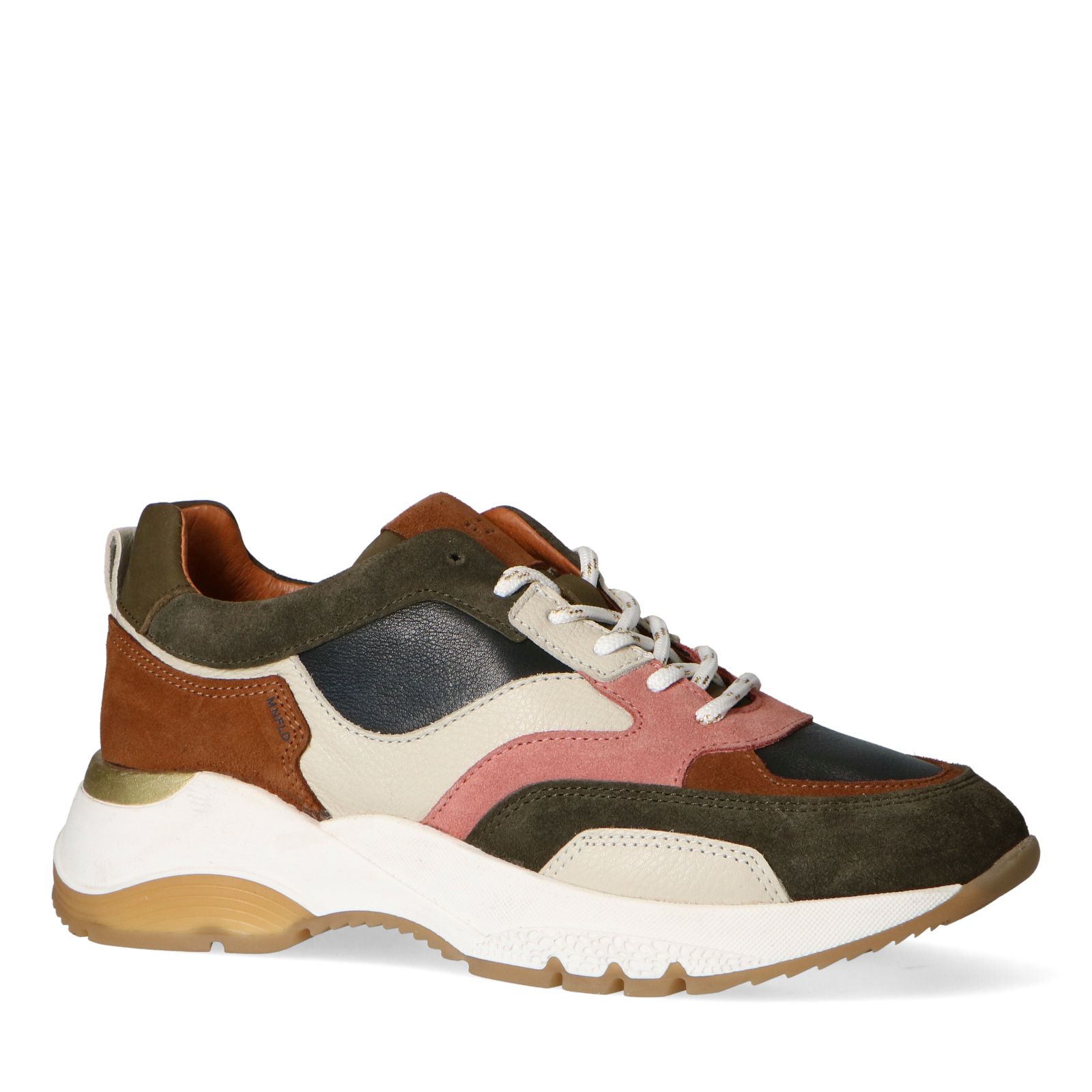 Witte sneakers in leder afgewerkt met goudkleurige details Baily Ted Baker