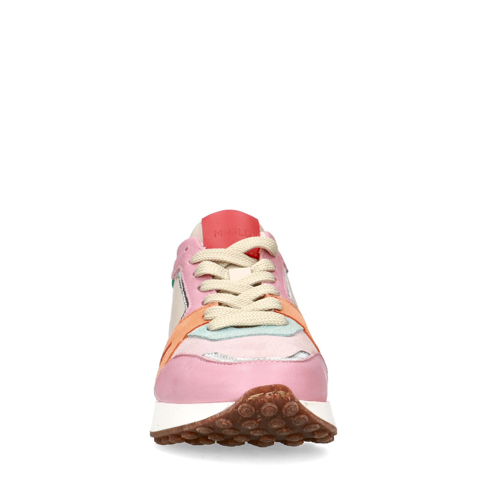 Roze sneaker met gekleurde details - Dames | MANFIELD