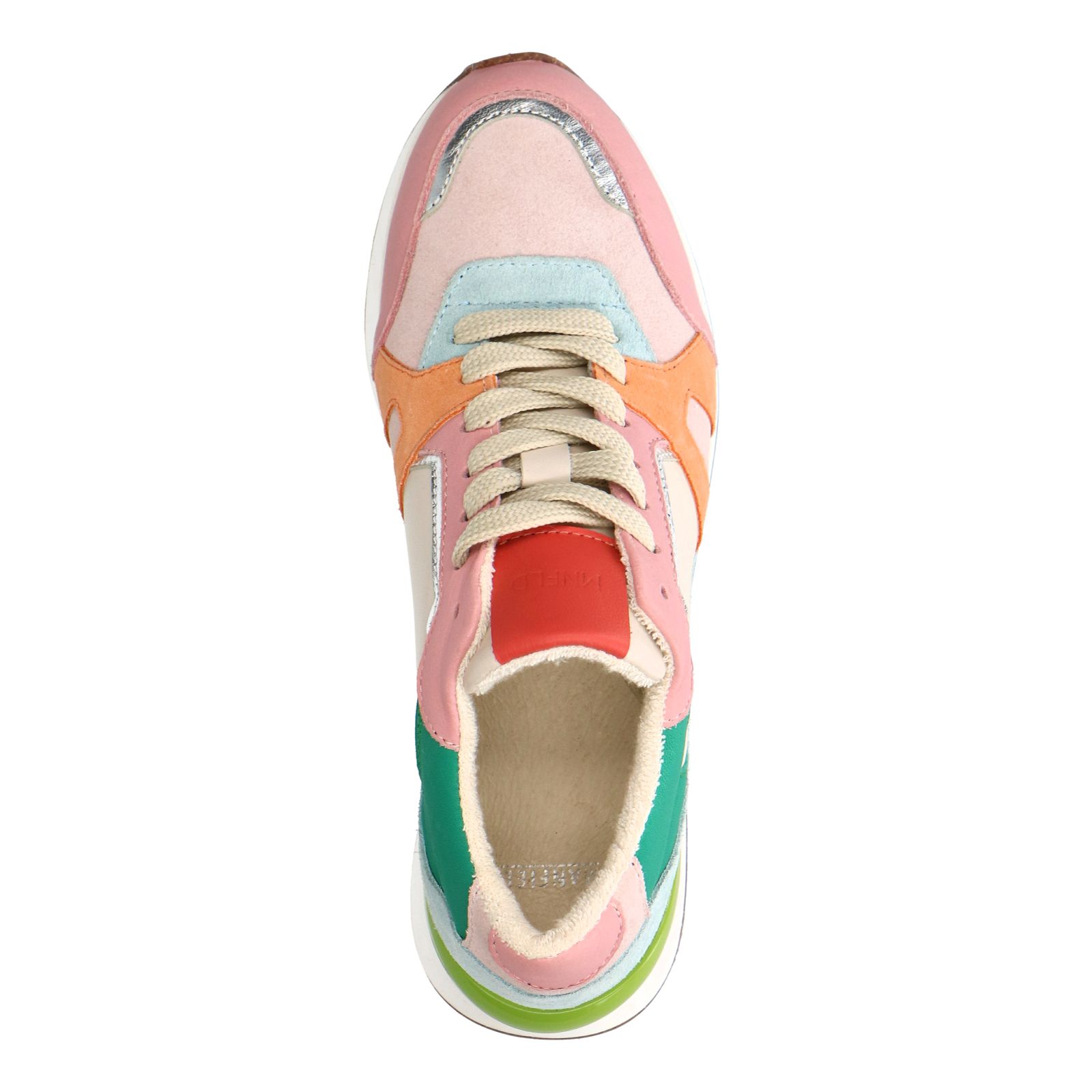 Roze sneaker met gekleurde details - Dames | MANFIELD
