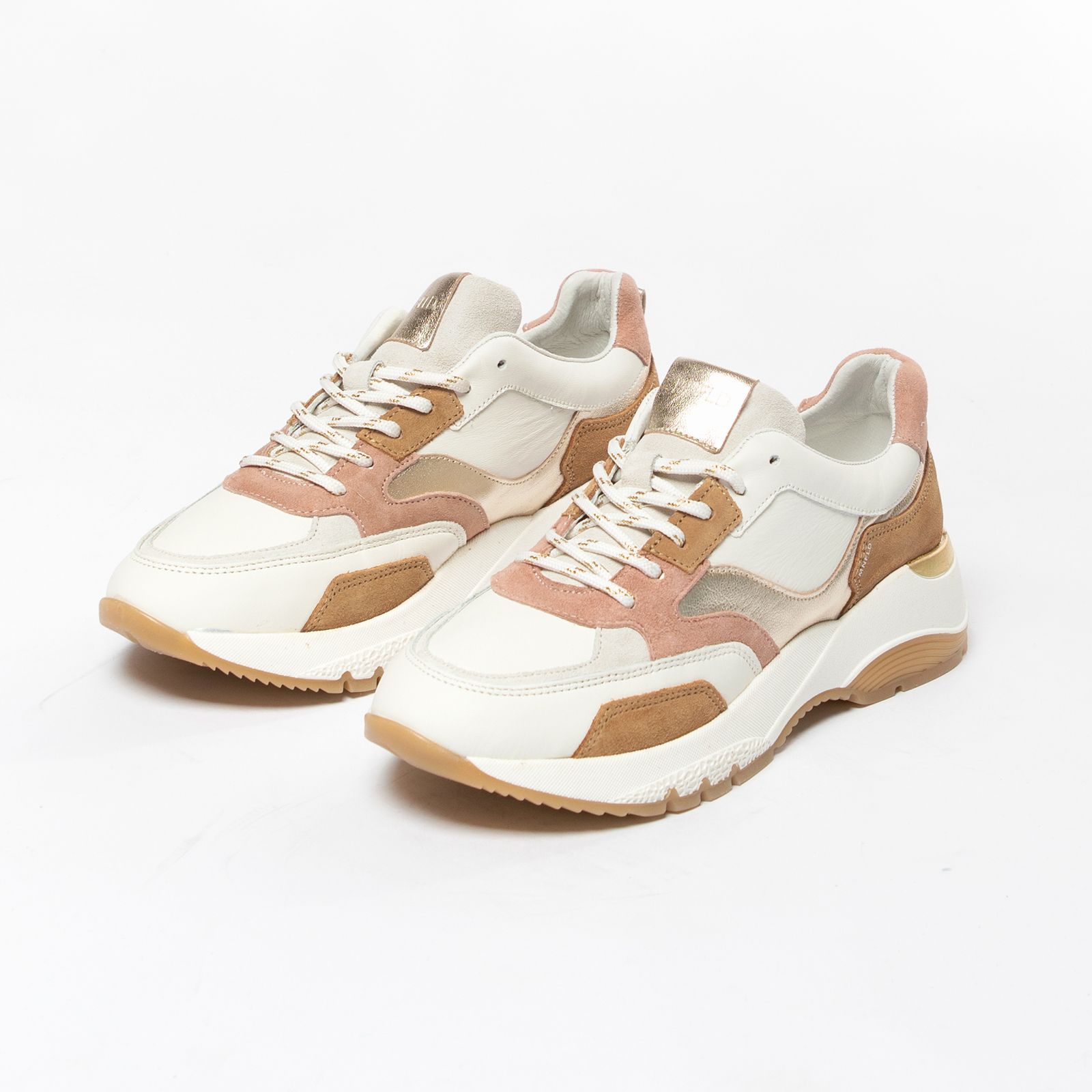 Roze dad sneakers met details - Dames | MANFIELD