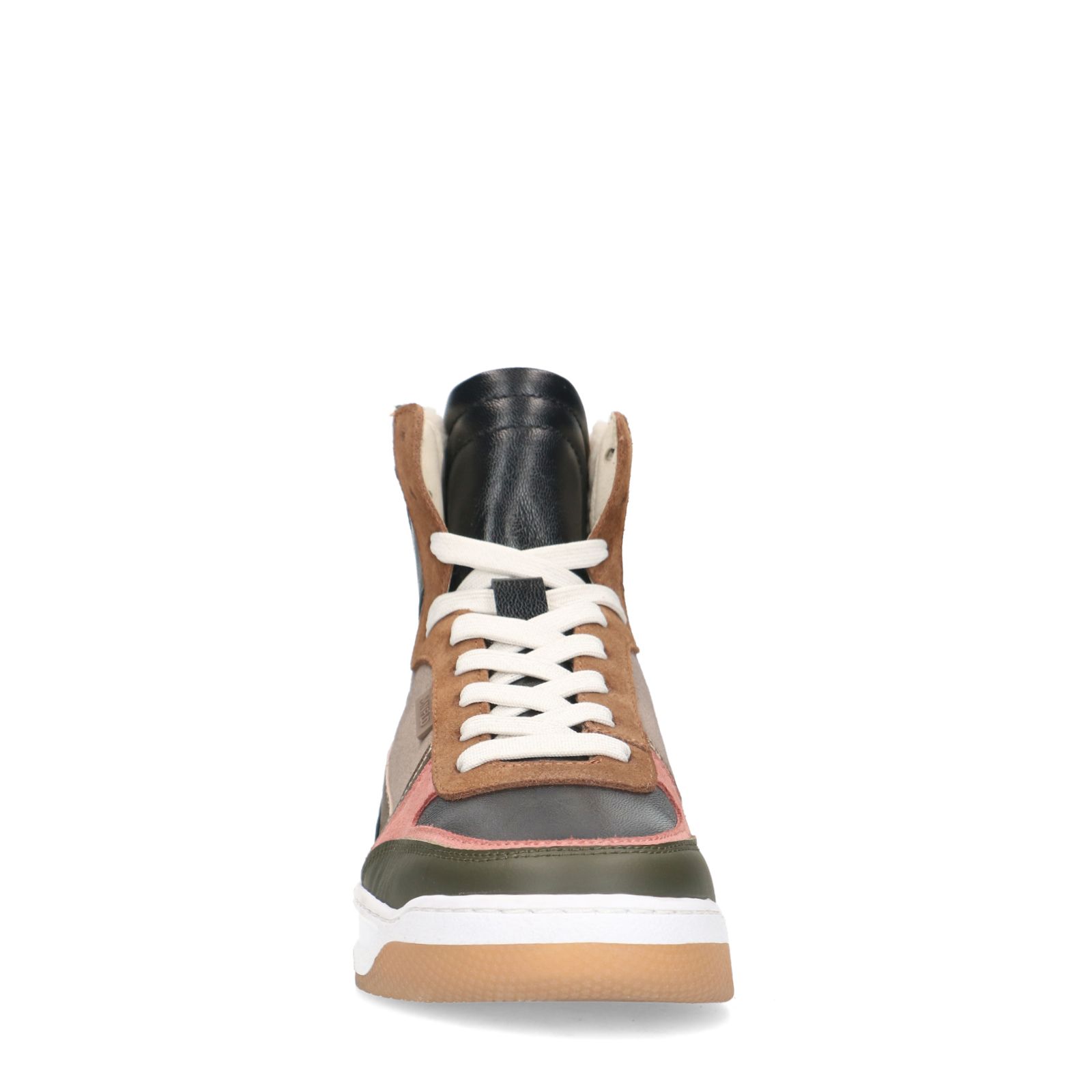 Multicolor leren hoge sneakers - Dames | MANFIELD