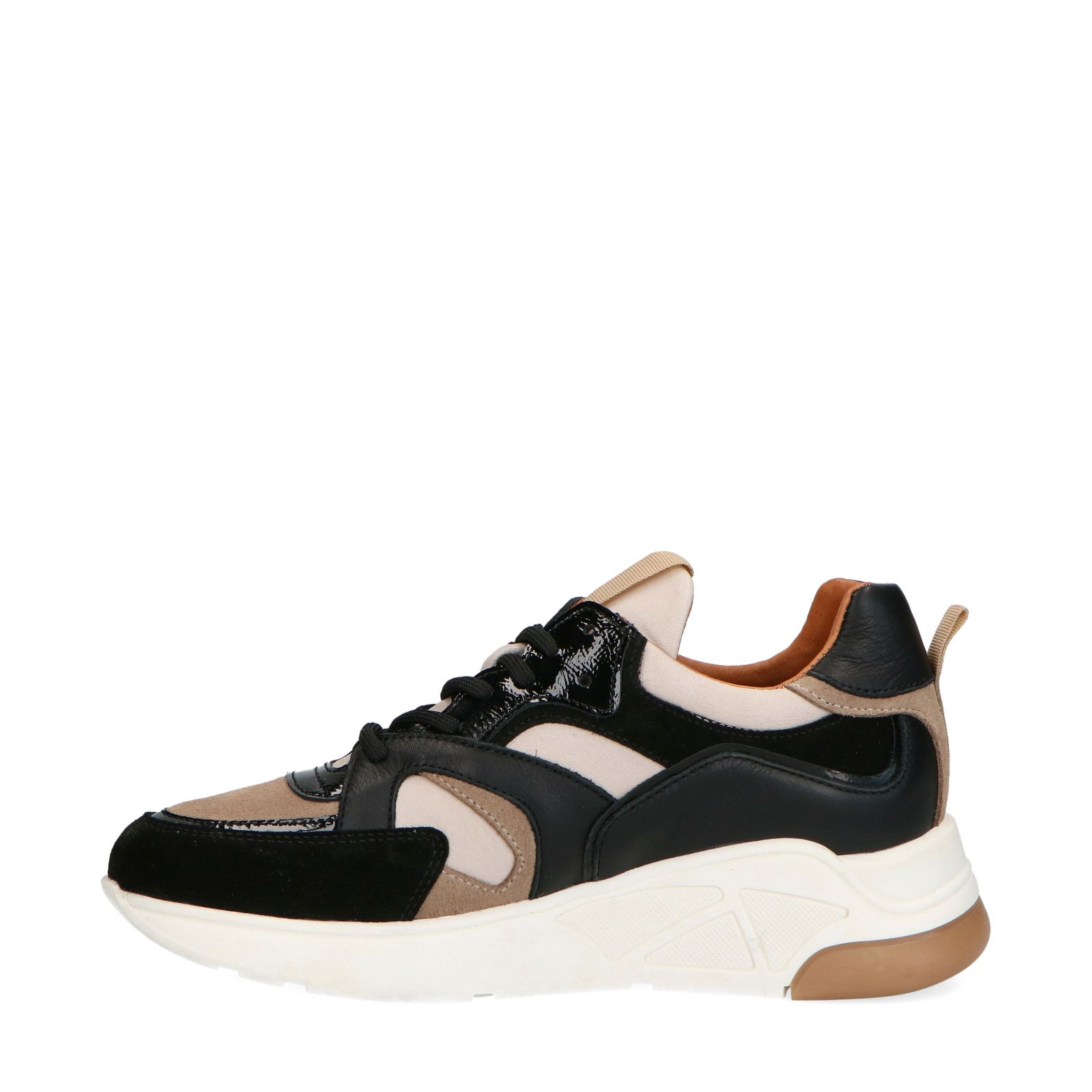 Zwarte lage sneakers met lakleer - Dames | MANFIELD