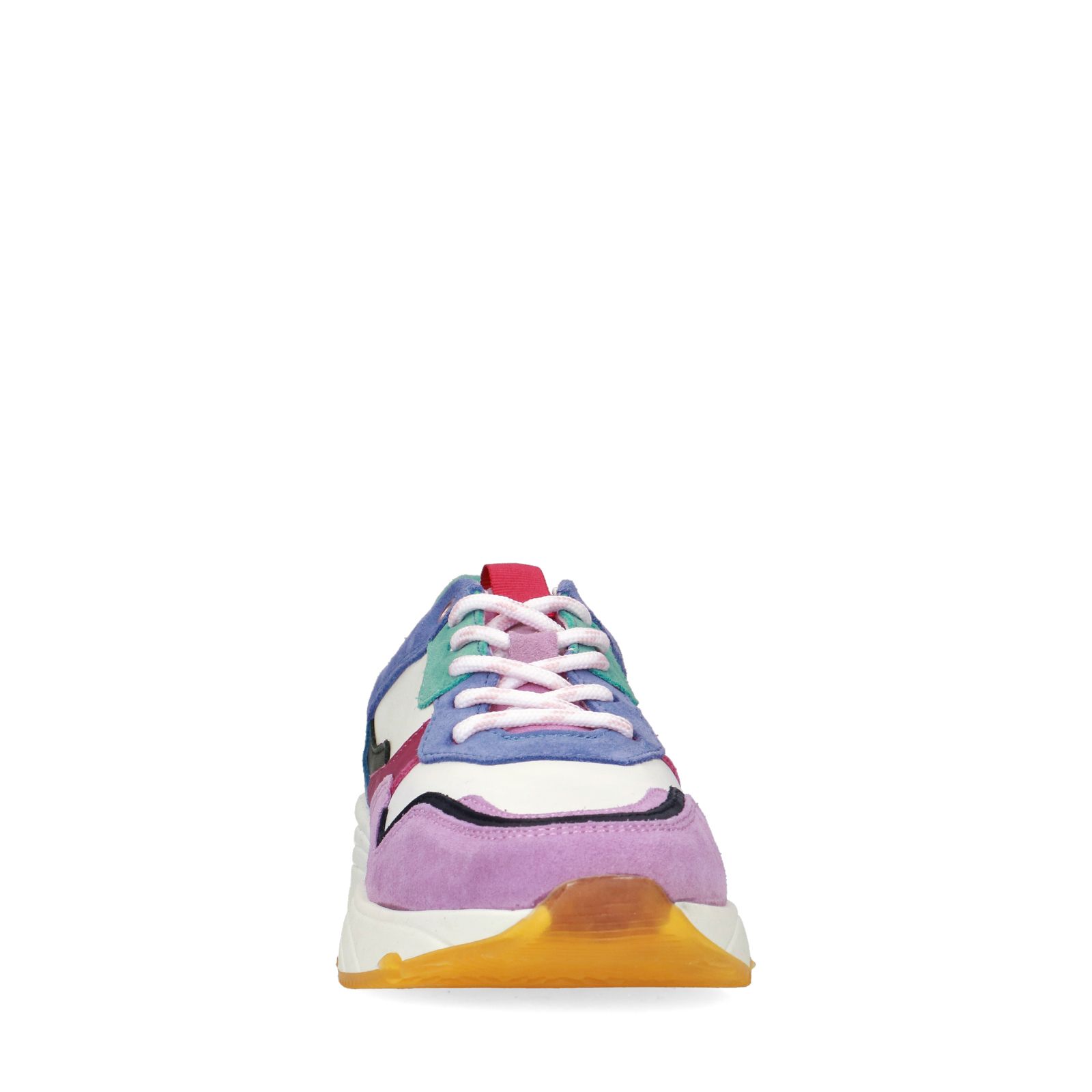 Paarse suède sneakers met gekleurde details - Dames | MANFIELD
