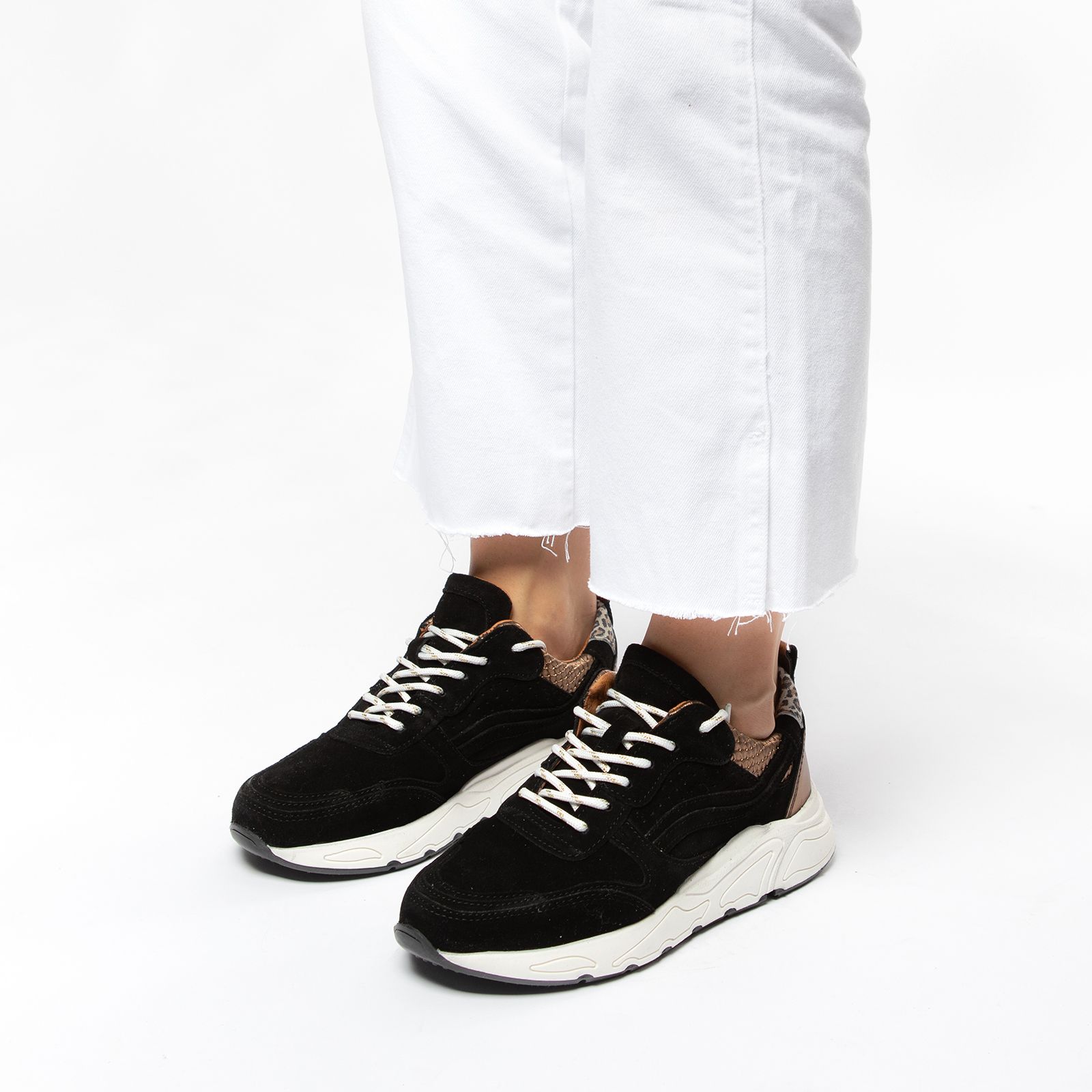 Zwarte suède sneakers - Dames | MANFIELD