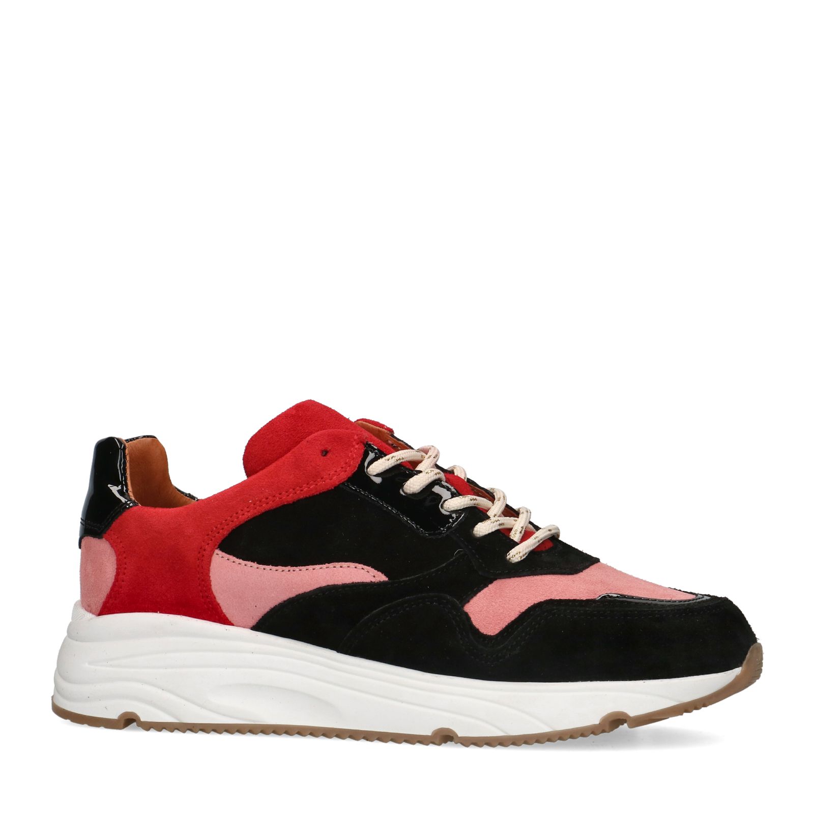 Zwarte su de sneakers met leren details Dames MANFIELD