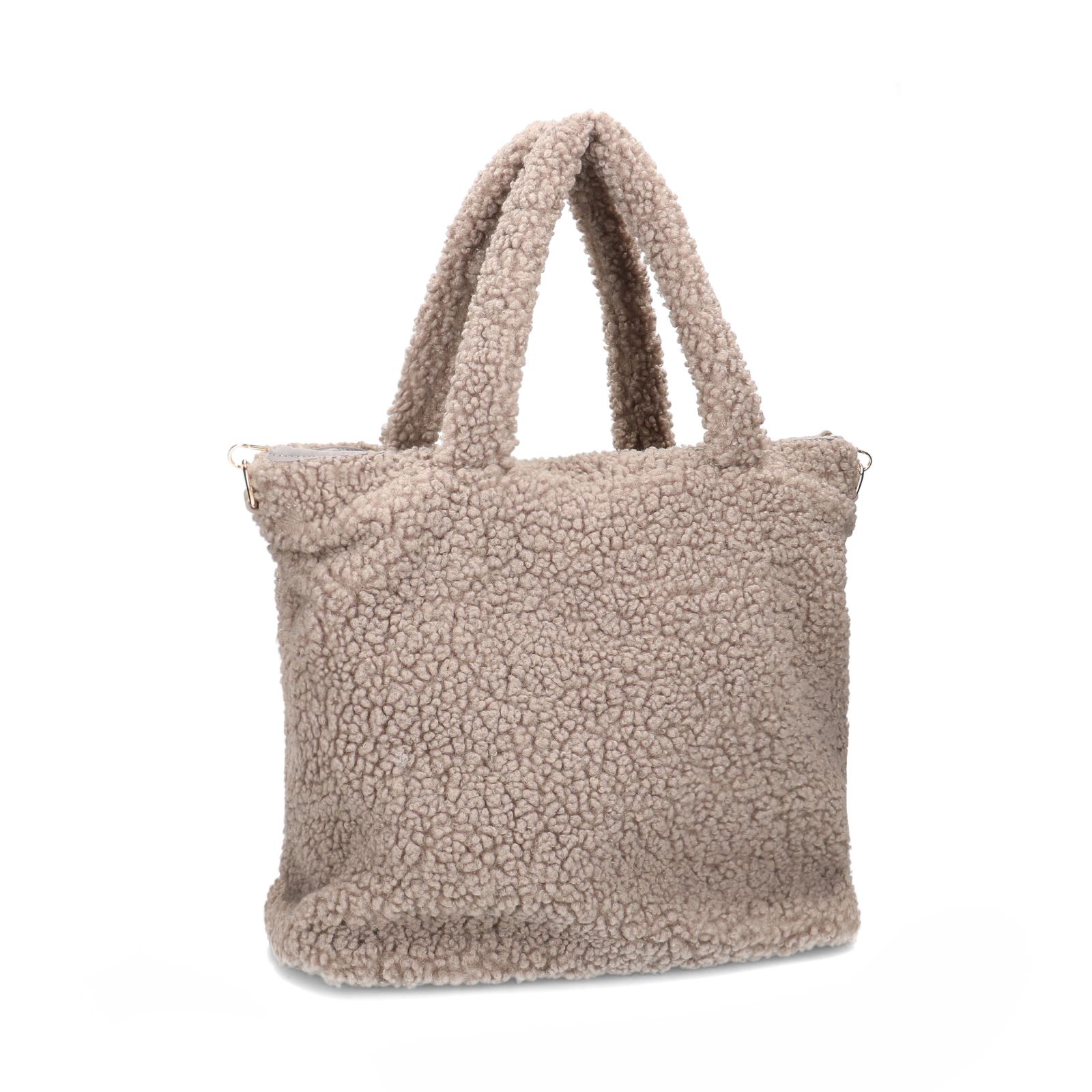 Brauner Shopper in Teddy Optik