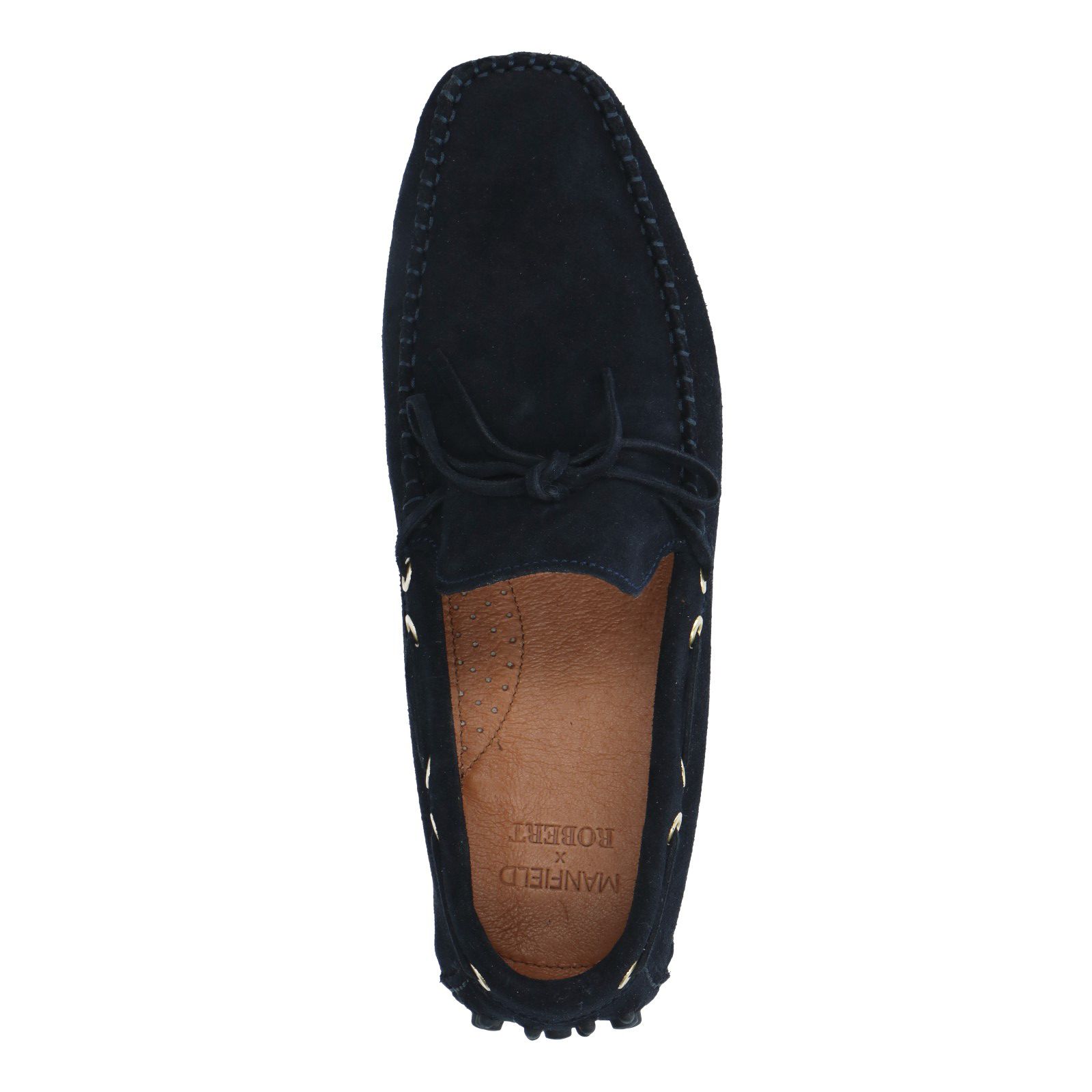 Blauwe mocassins met veter - Heren | MANFIELD