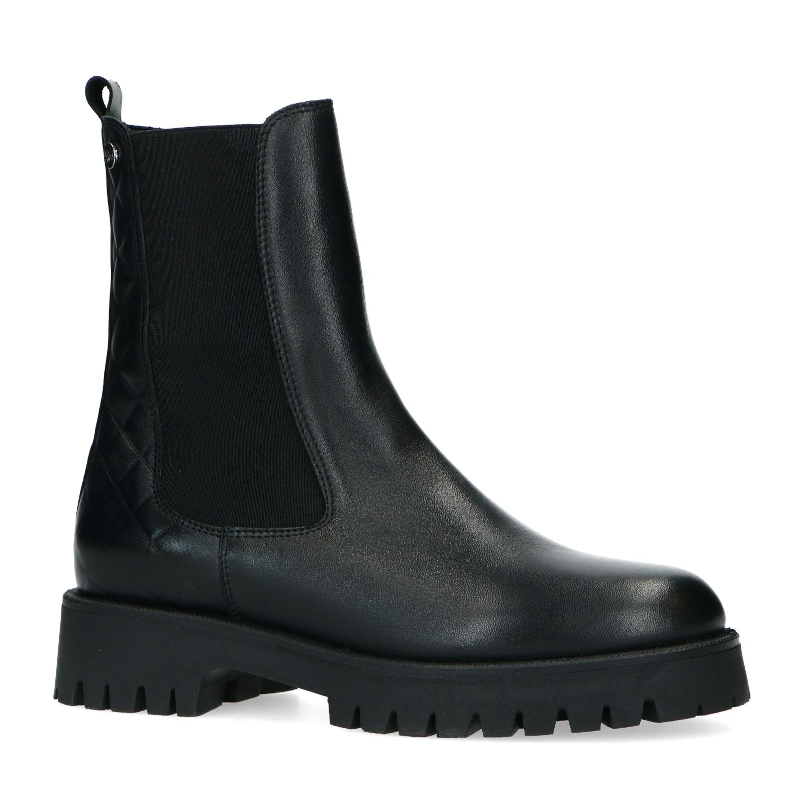 Schwarze Chelsea Boots aus Leder mit Reißverschluss