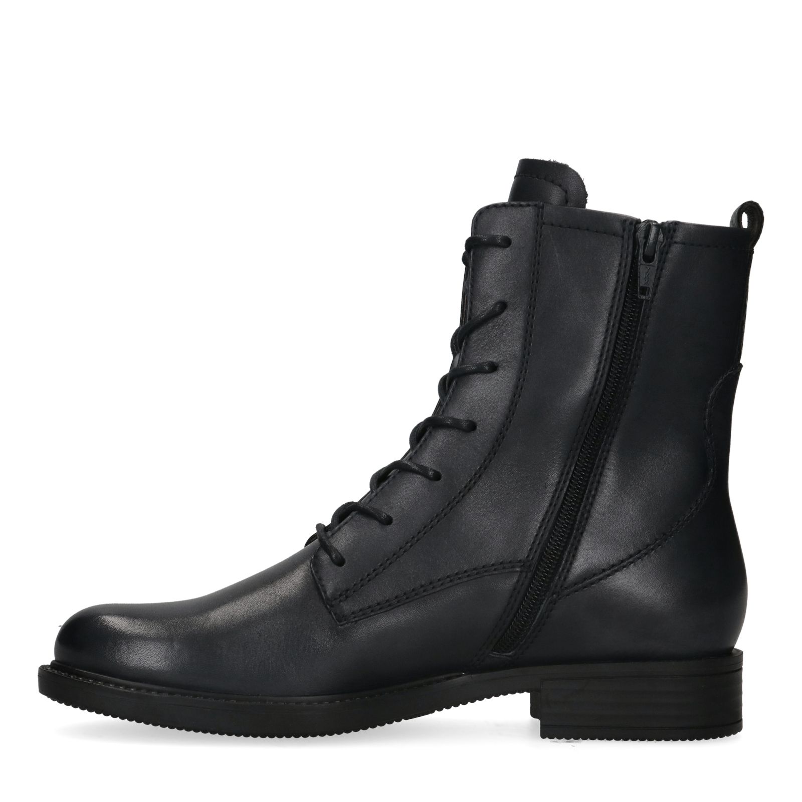 Blauwe veterlaarsjes met imitatiebont - Dames | MANFIELD