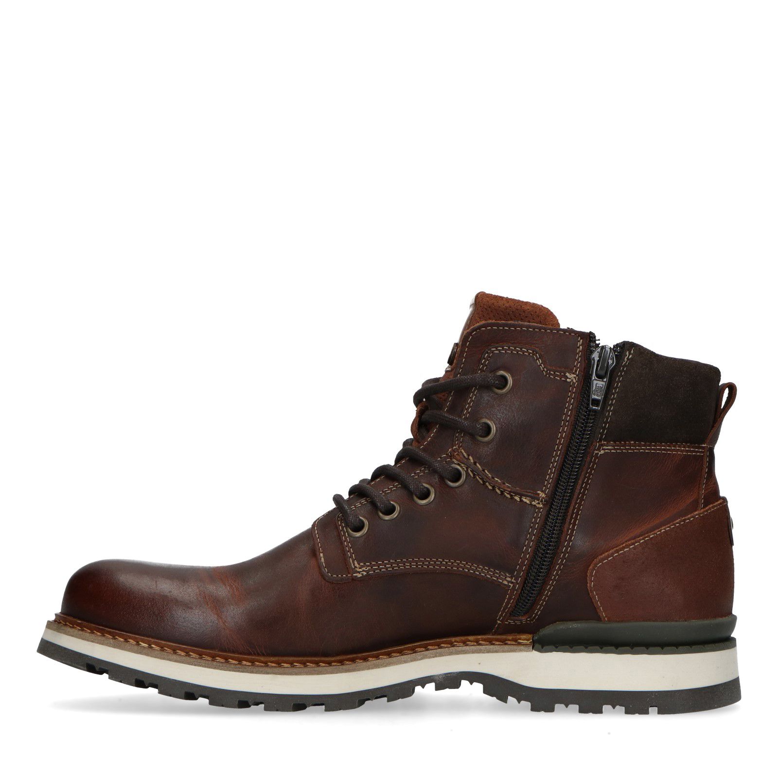 Bruine leren veterboots - Heren | MANFIELD